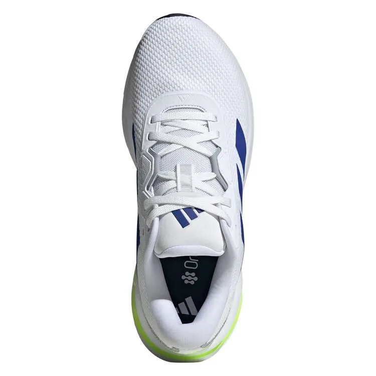 ADIDAS MEN'S GALAXY 7 WHITE/BLUE/LEMON RUNNING SHOES