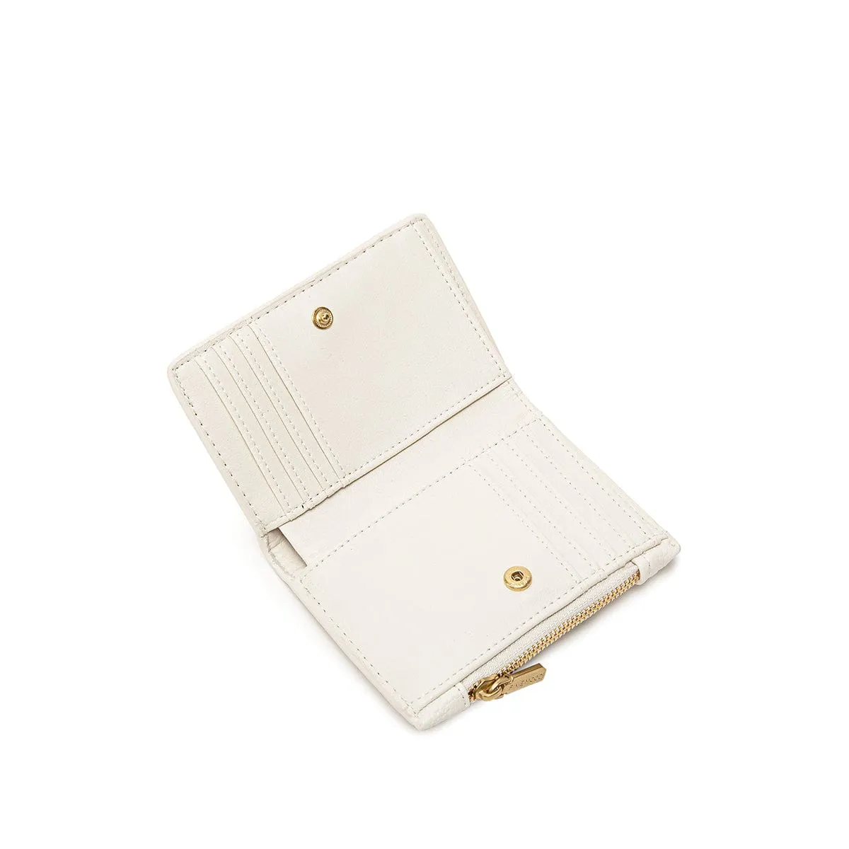Aiko Vegan Leather Wallet | Coconut Cream Pebbled