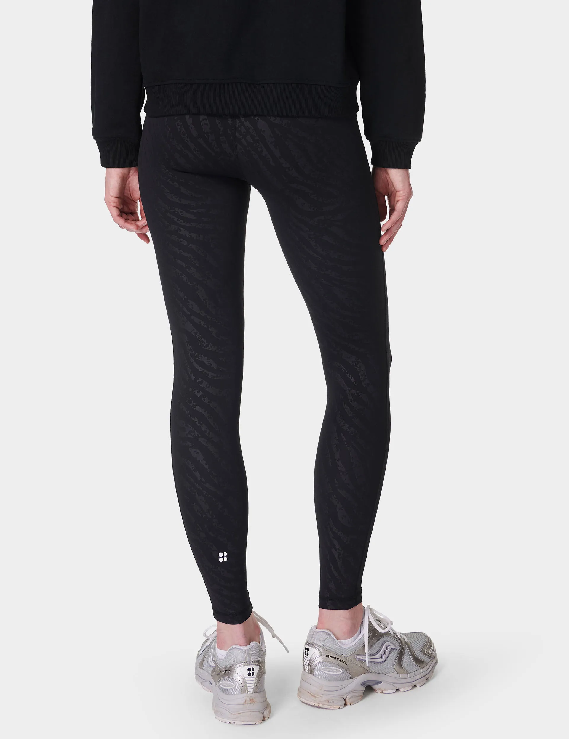 All Day Leggings - Black Faded Zebra Emboss Print
