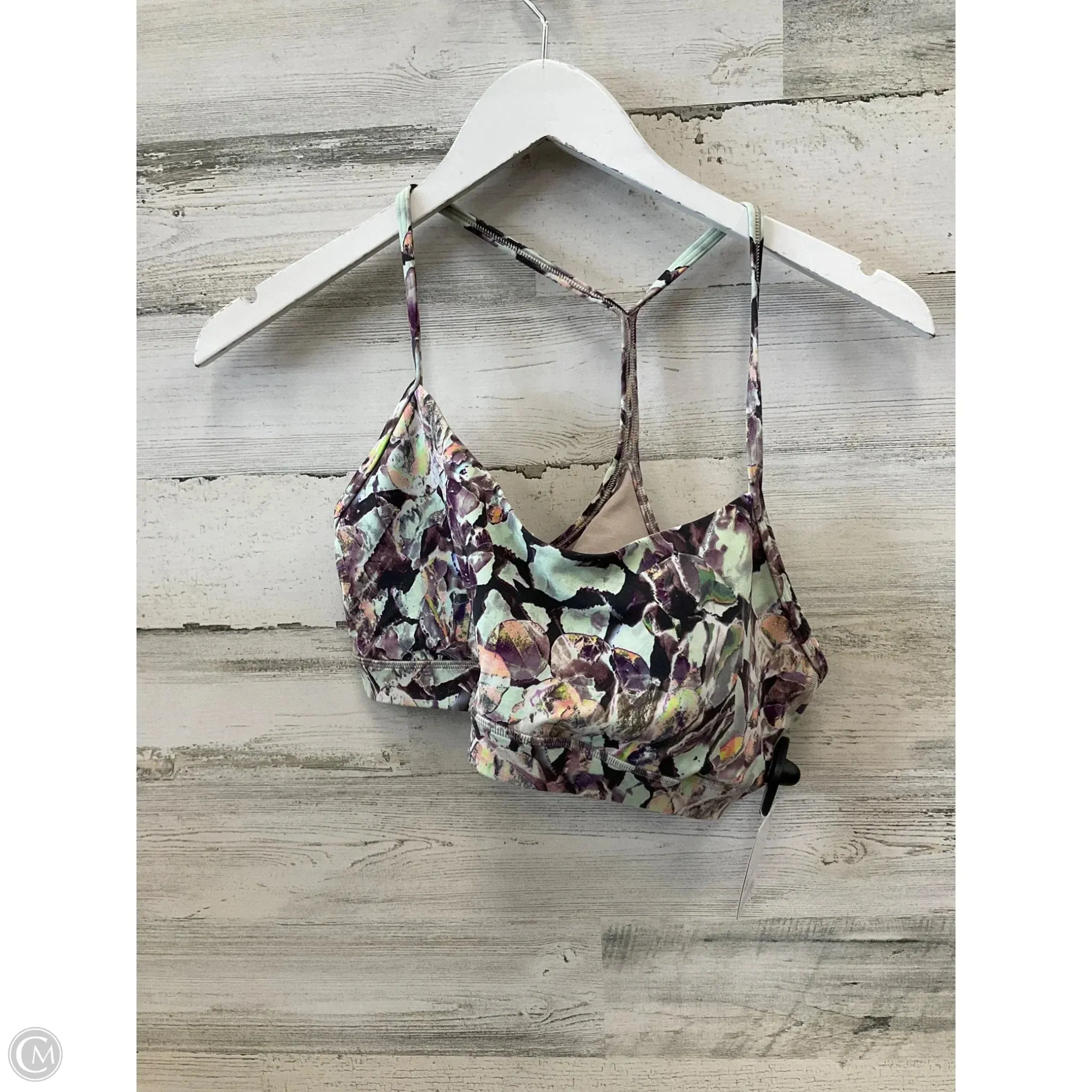Athletic Bra By Lululemon In Green & Purple, Size: 12