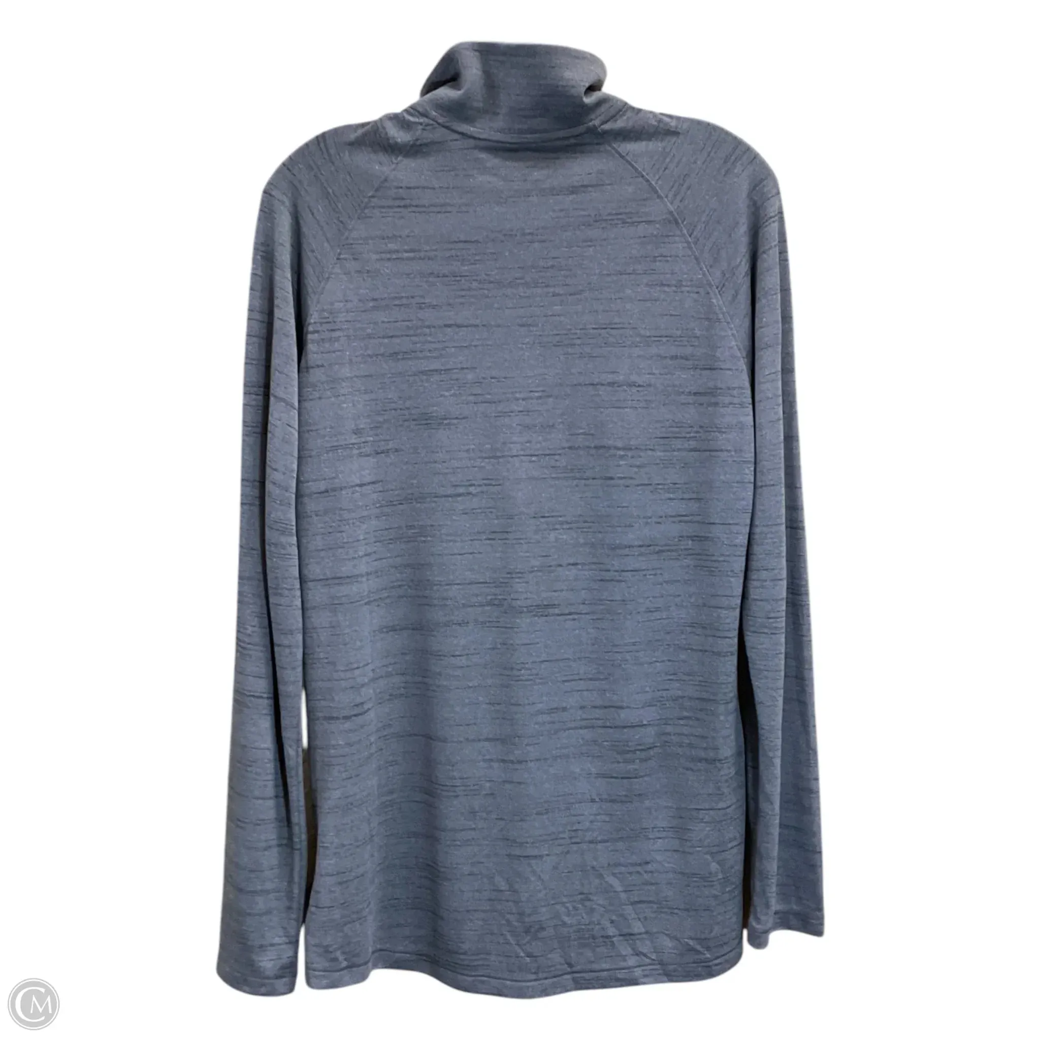 Athletic Top Long Sleeve Collar By Under Armour In Grey, Size: M