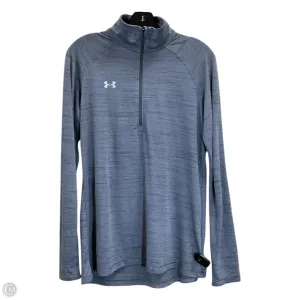 Athletic Top Long Sleeve Collar By Under Armour In Grey, Size: M