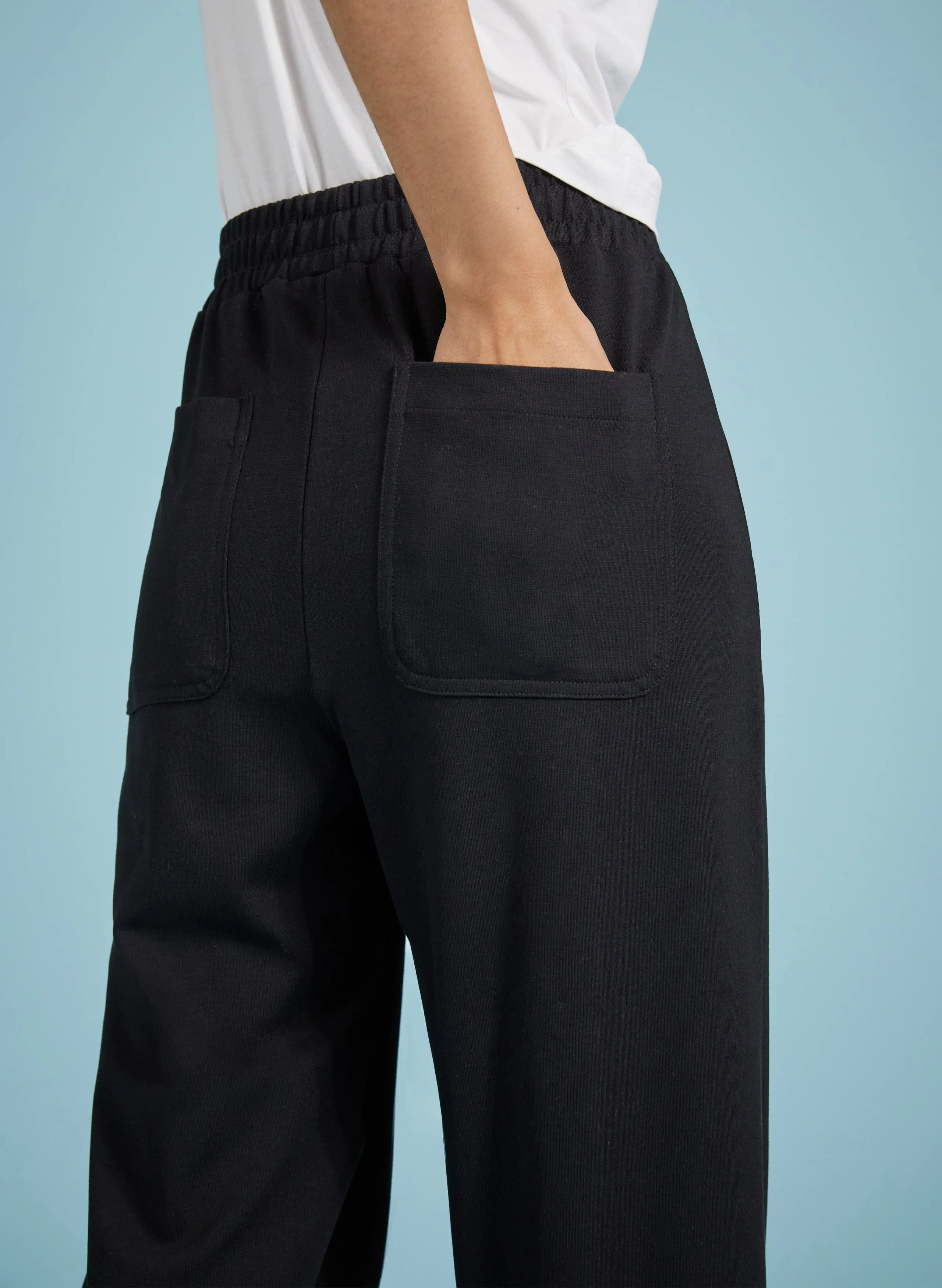 Billie Ponte LENZING™ ECOVERO™ Carrot Leg Trousers | Caviar Black