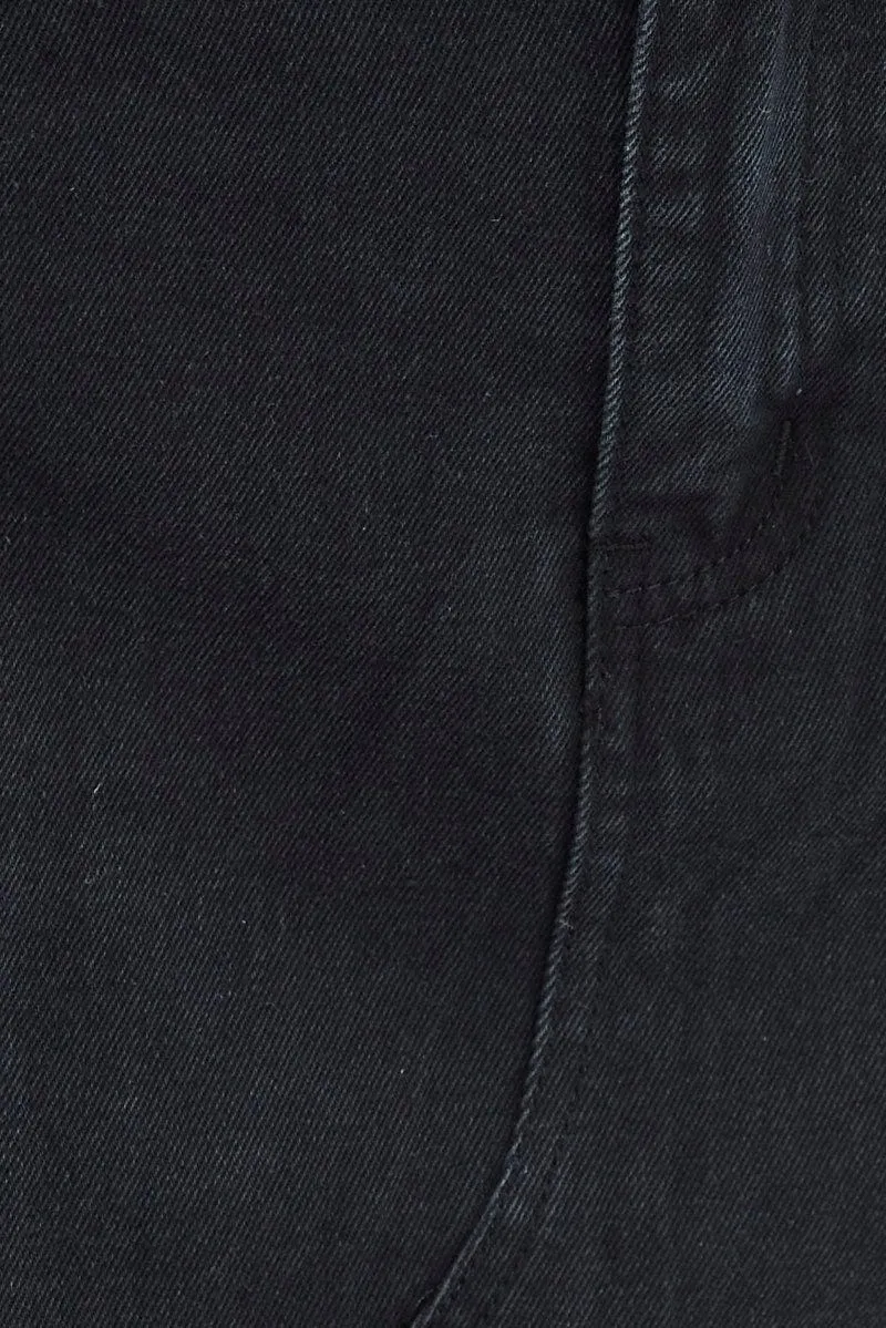 Black Cargo Skirt Mid Rise Maxi Utility Pocket Details
