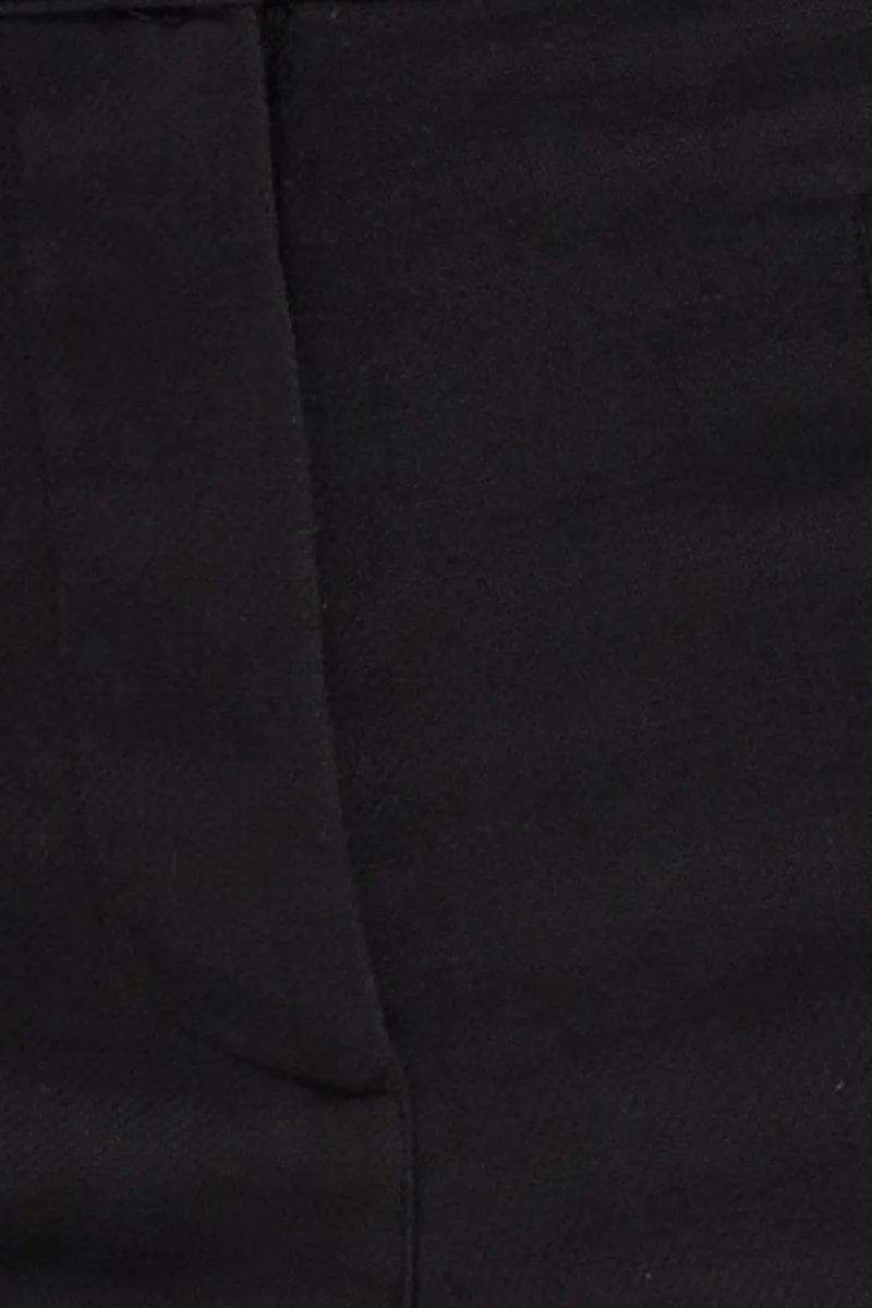 Black High Rise Linen Blend Wide Leg Pants