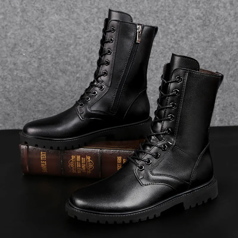 Black Leather Boots Men