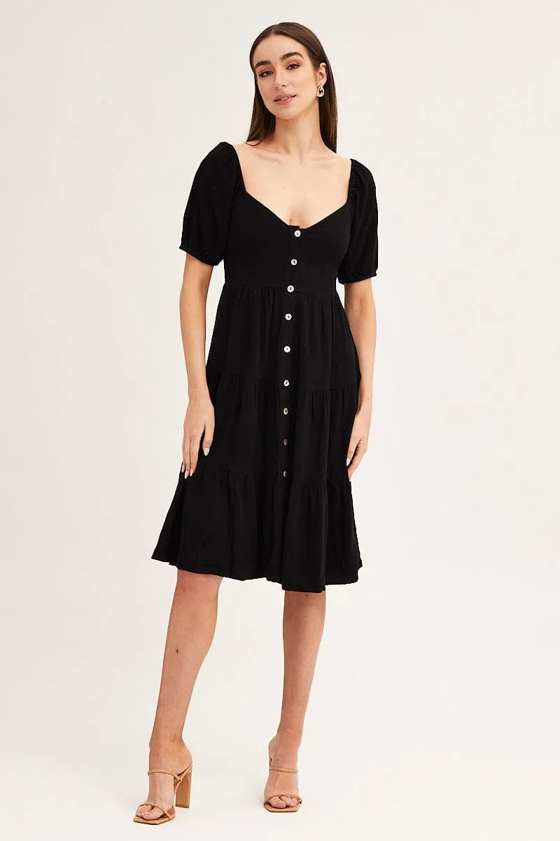Black Midi Dress Sweetheart