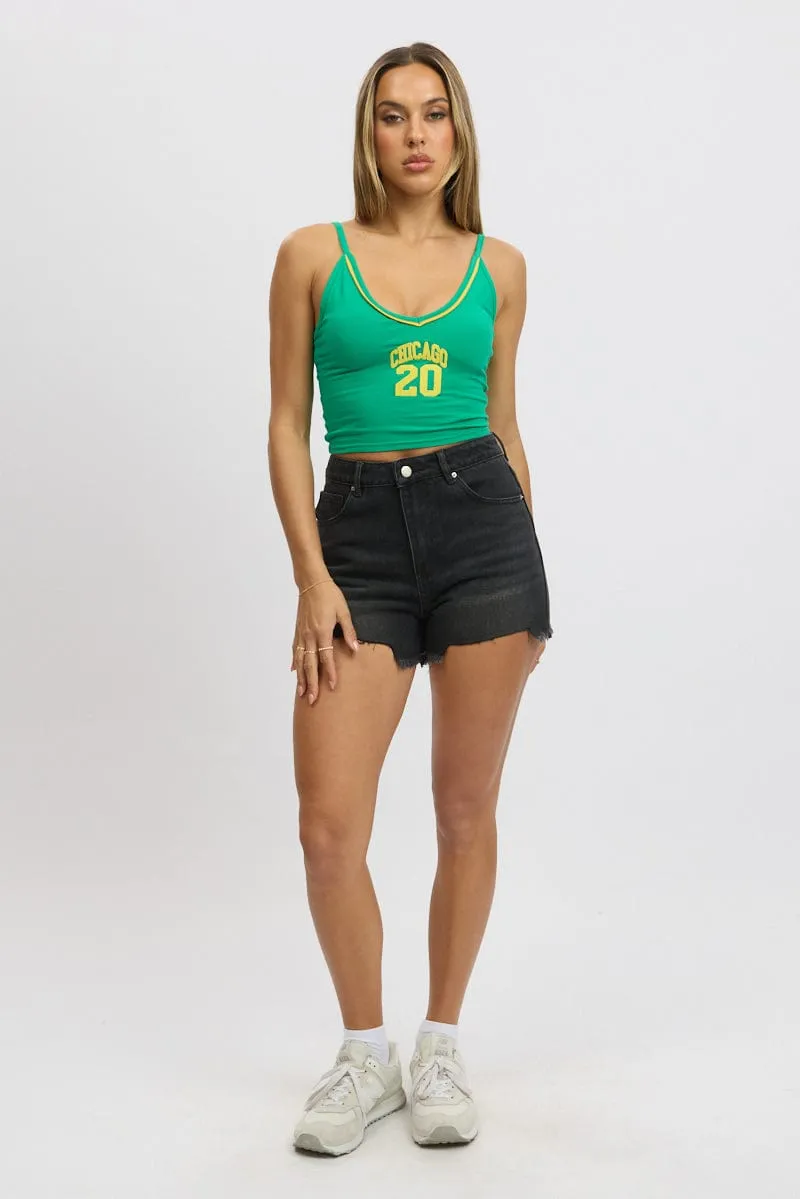 Black Relaxed Shorts High Rise