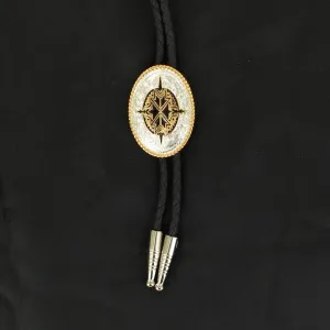 Bolo with silver. gold and black aztec design 2270235