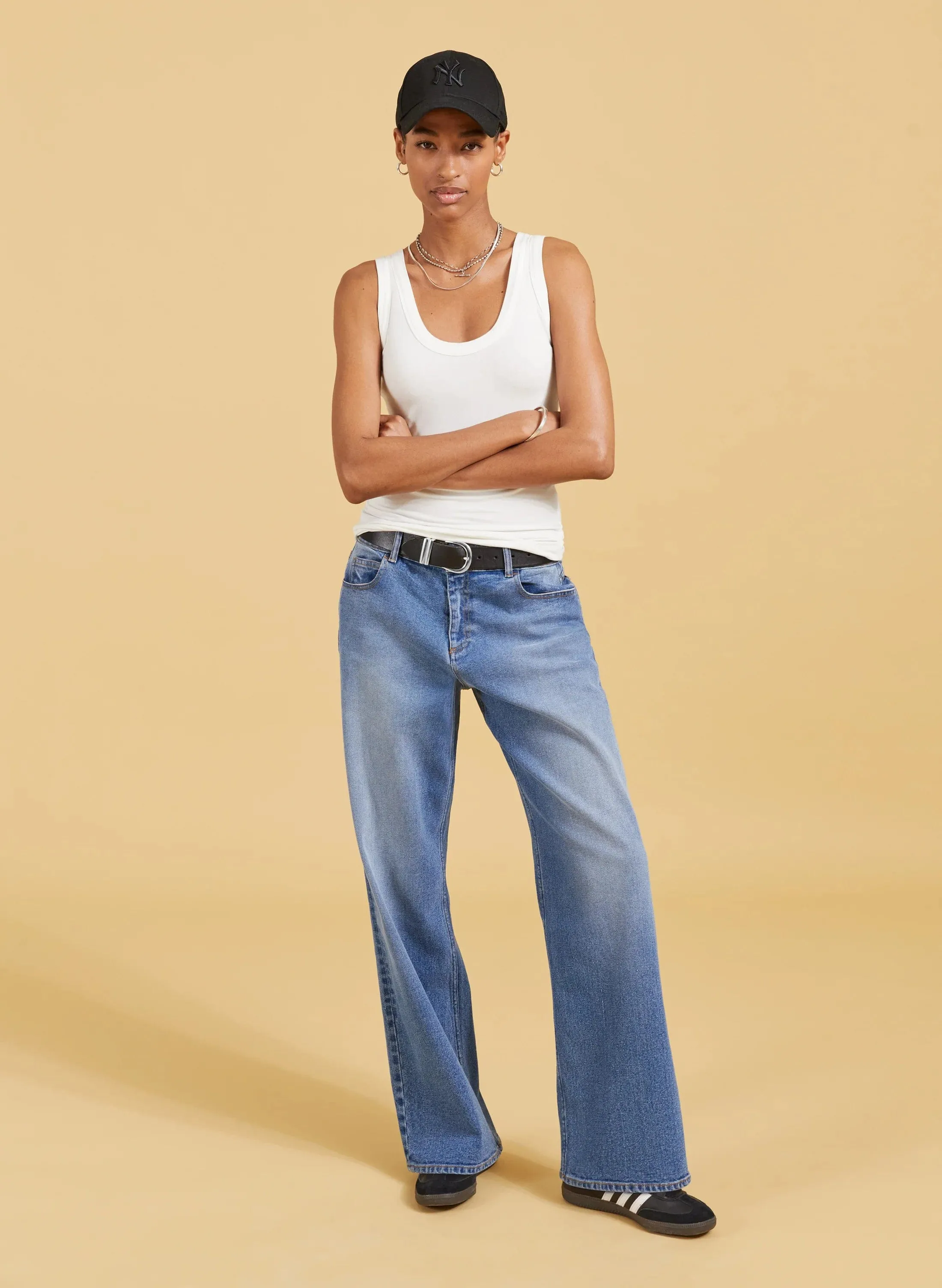 Brenna Scoop Neck LENZING™ ECOVERO™ Jersey Vest Top | Pure White