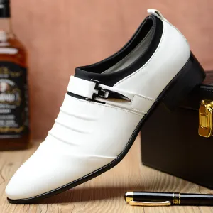 Business Folds Microfiber Leather Non Slip Men Dress Shoes