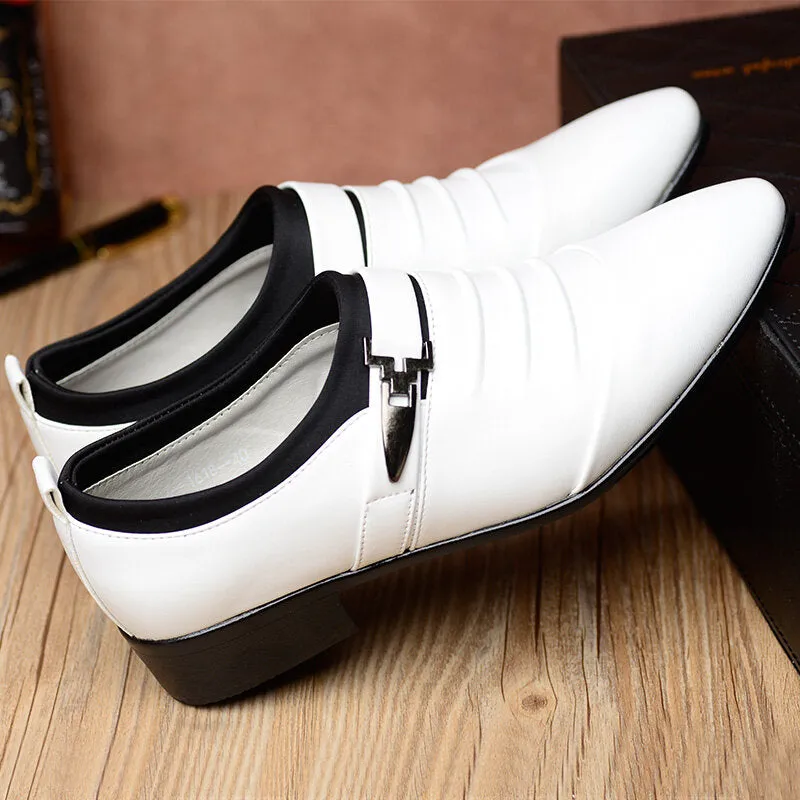 Business Folds Microfiber Leather Non Slip Men Dress Shoes