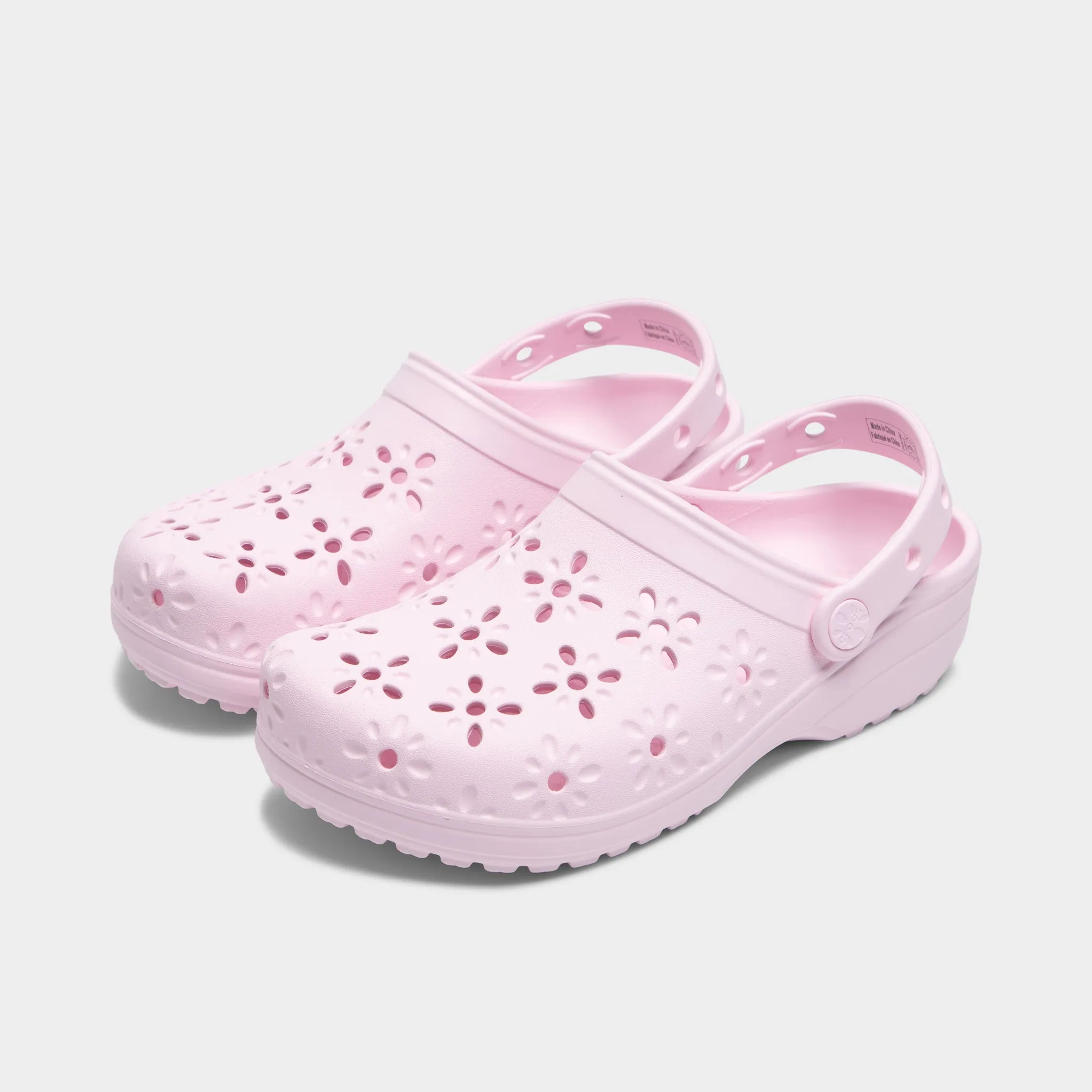Crocs Women's Classic Floral Cut Out Clog / Pink Milk