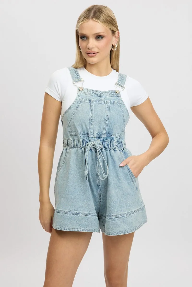 Denim Overall Shorts