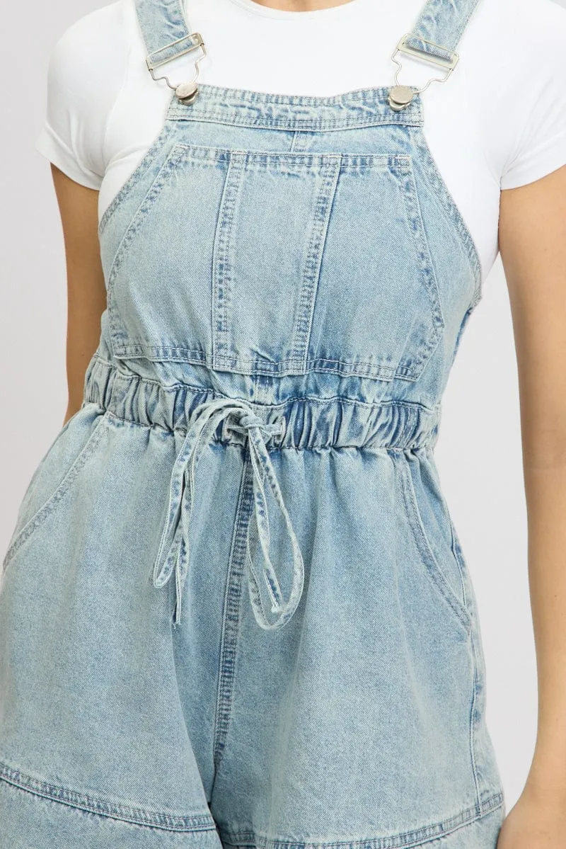 Denim Overall Shorts