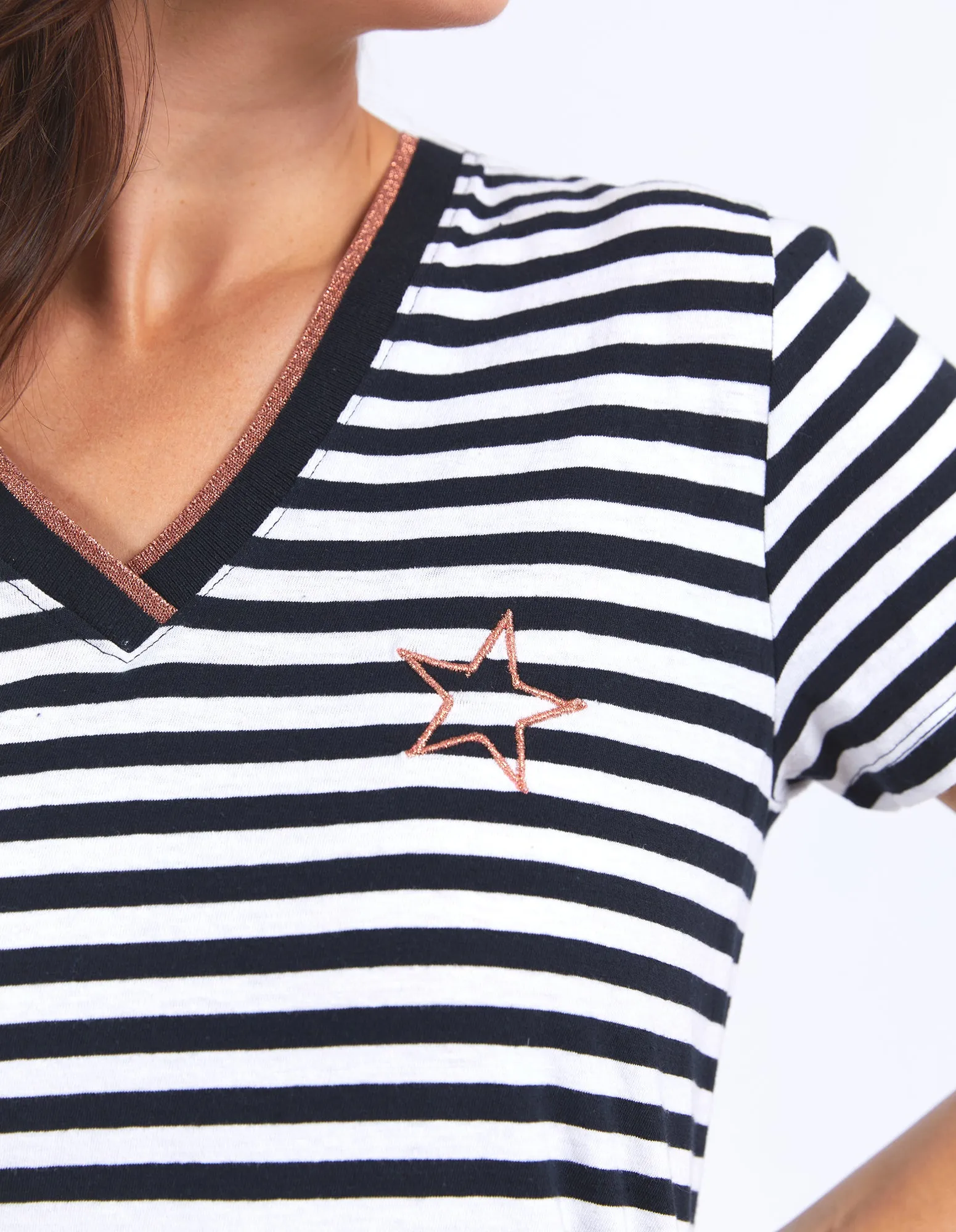 Elm Paris Stripe Tee Navy & White Stripe