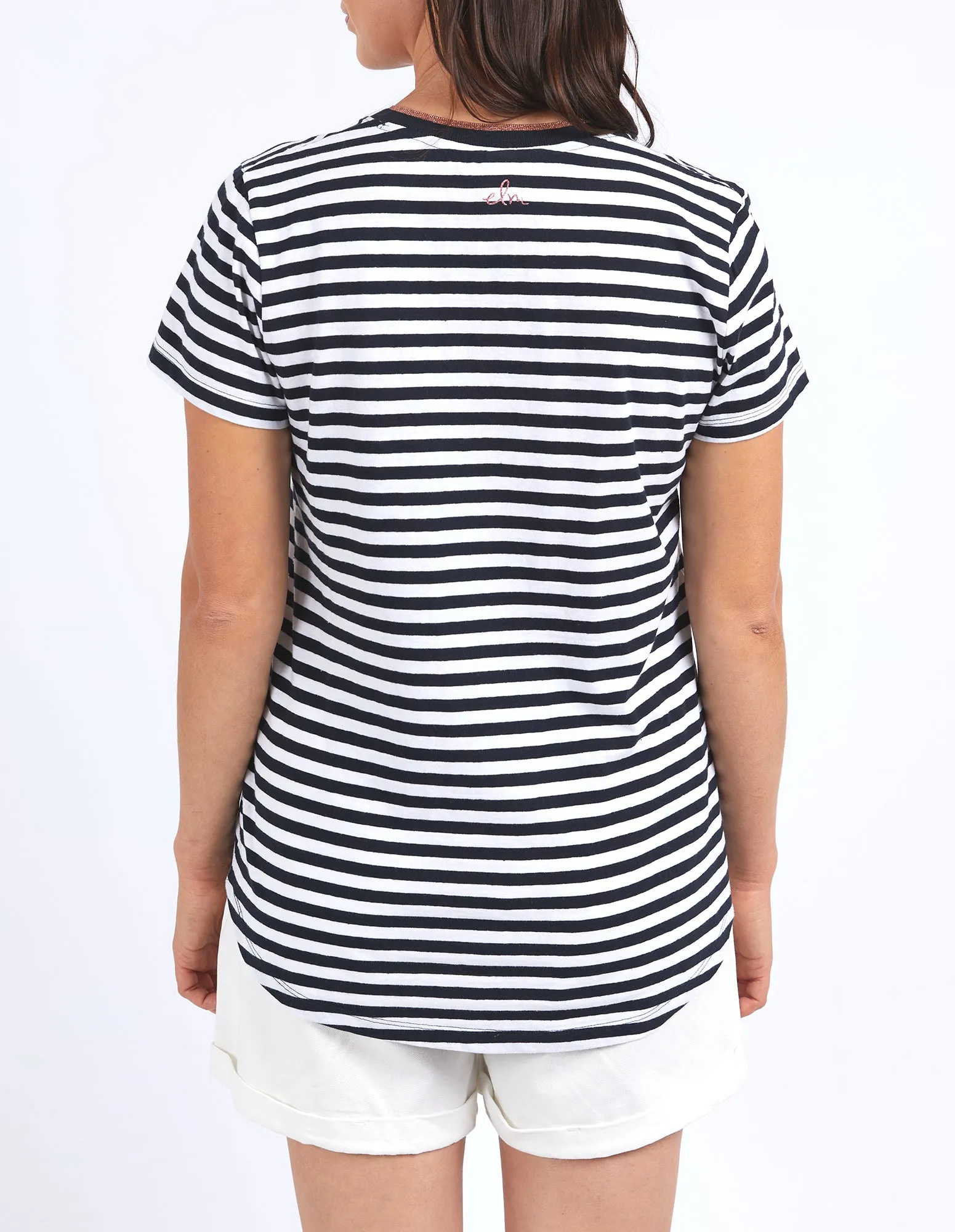 Elm Paris Stripe Tee Navy & White Stripe