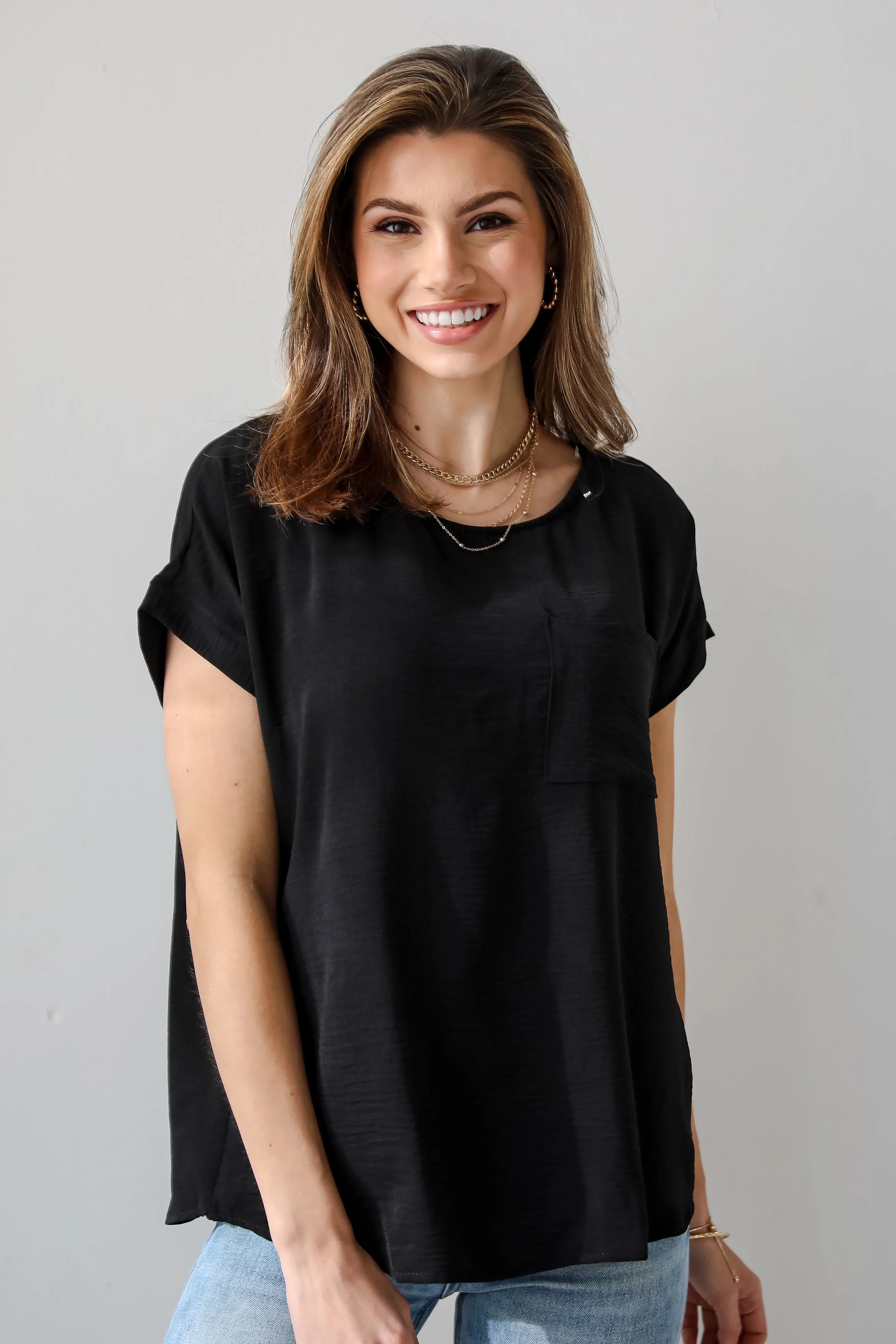 FINAL SALE - Amelia Black Oversized Blouse