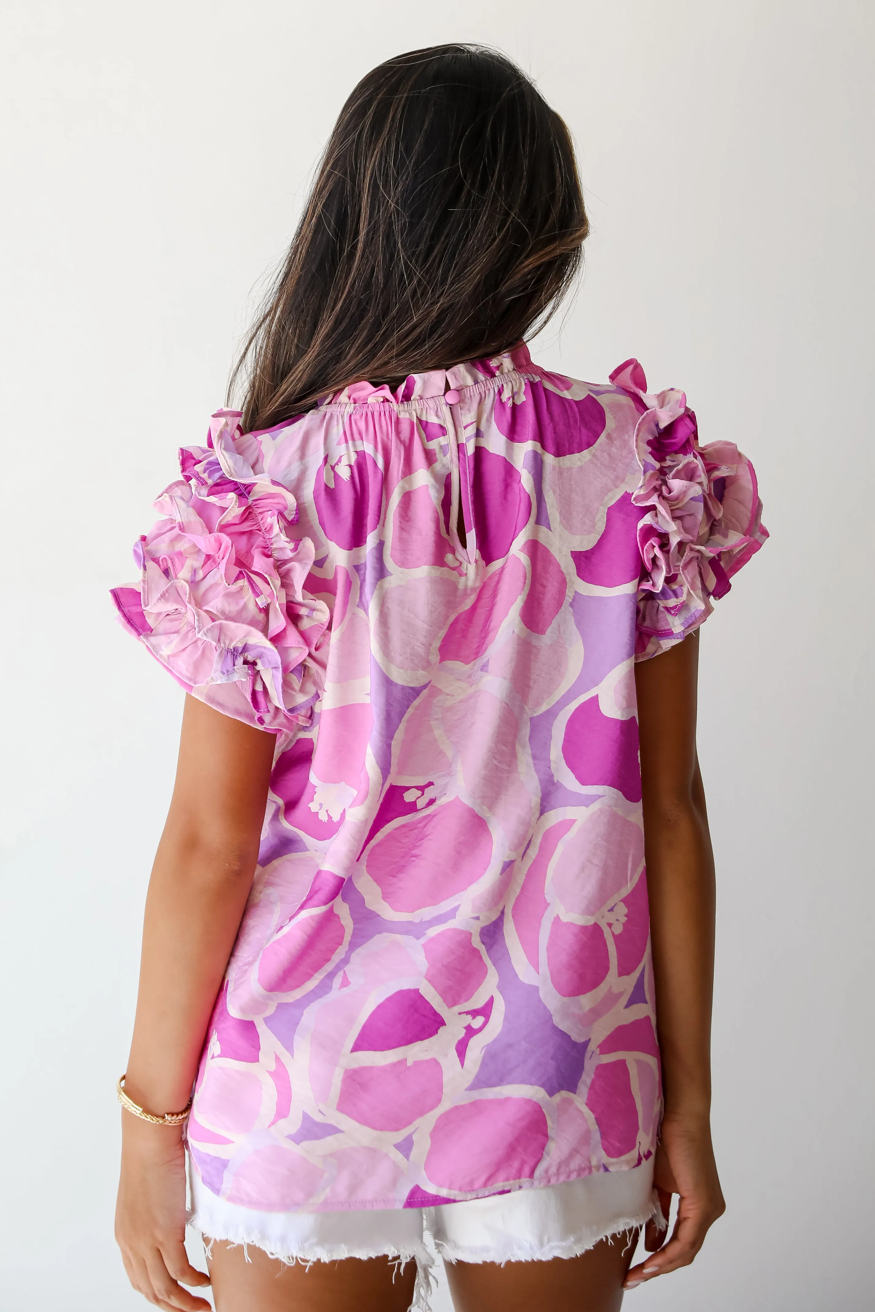 FINAL SALE - Majorly Adored Lavender Ruffle Blouse