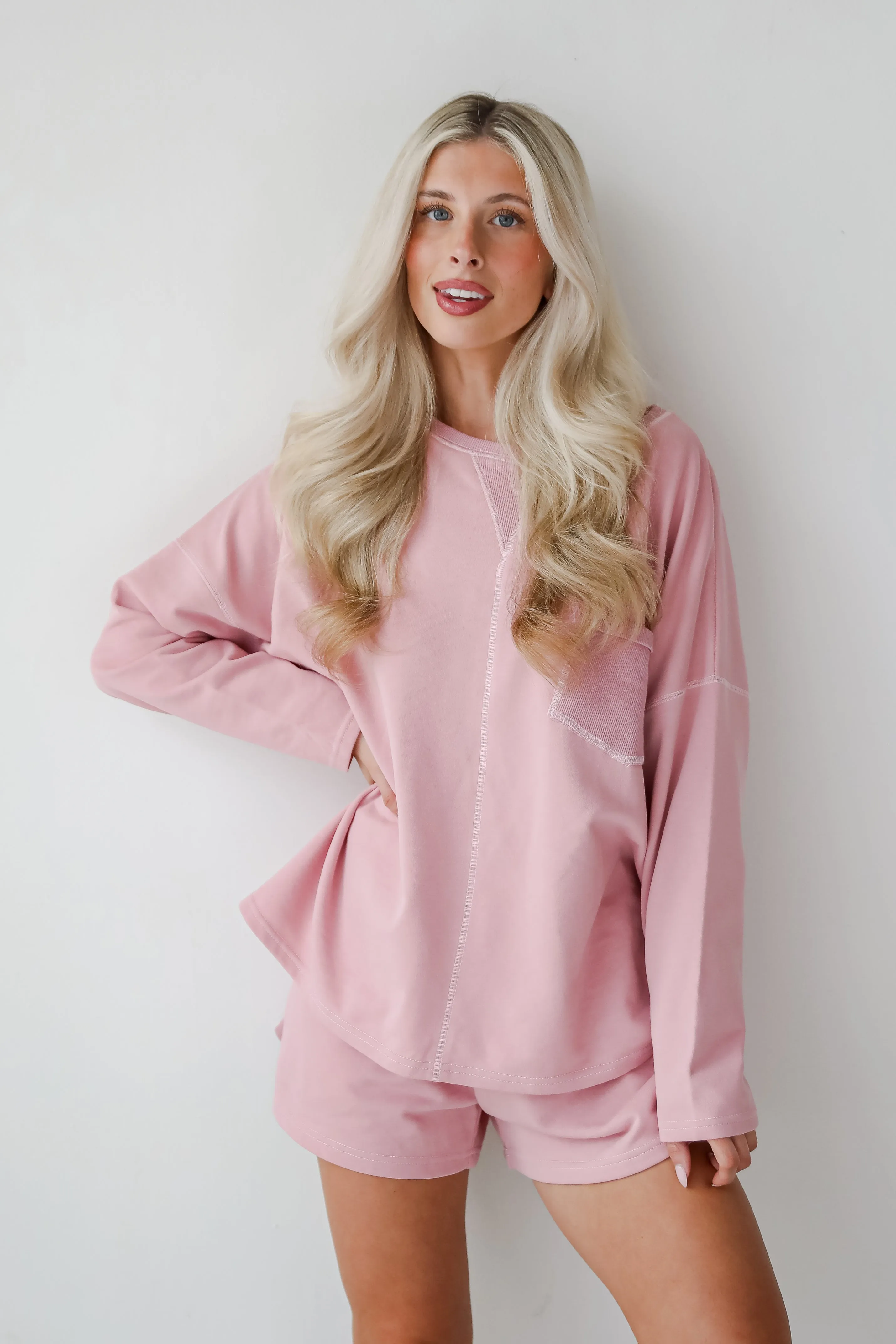FINAL SALE - Relaxing Perfection Blush Long Sleeve Top