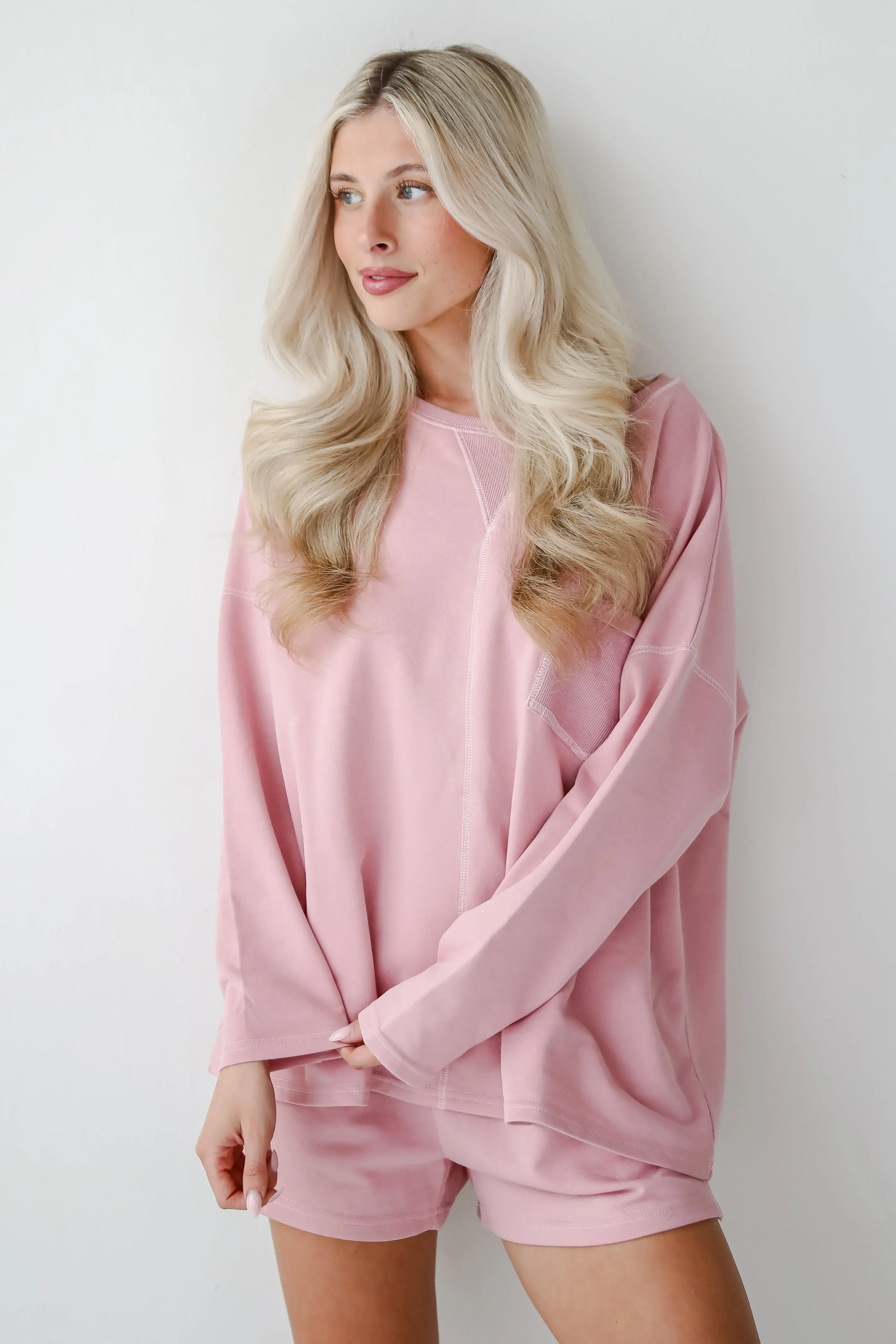 FINAL SALE - Relaxing Perfection Blush Long Sleeve Top