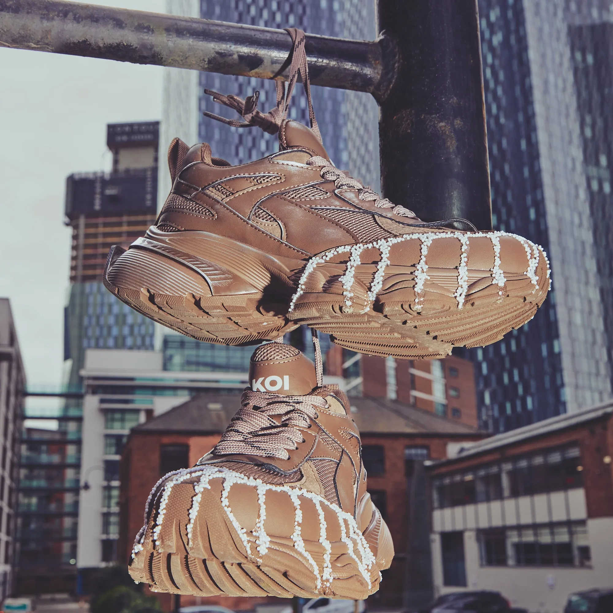 Forest Lines Mega Chunky Trainers- Brown