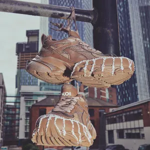 Forest Lines Mega Chunky Trainers- Brown