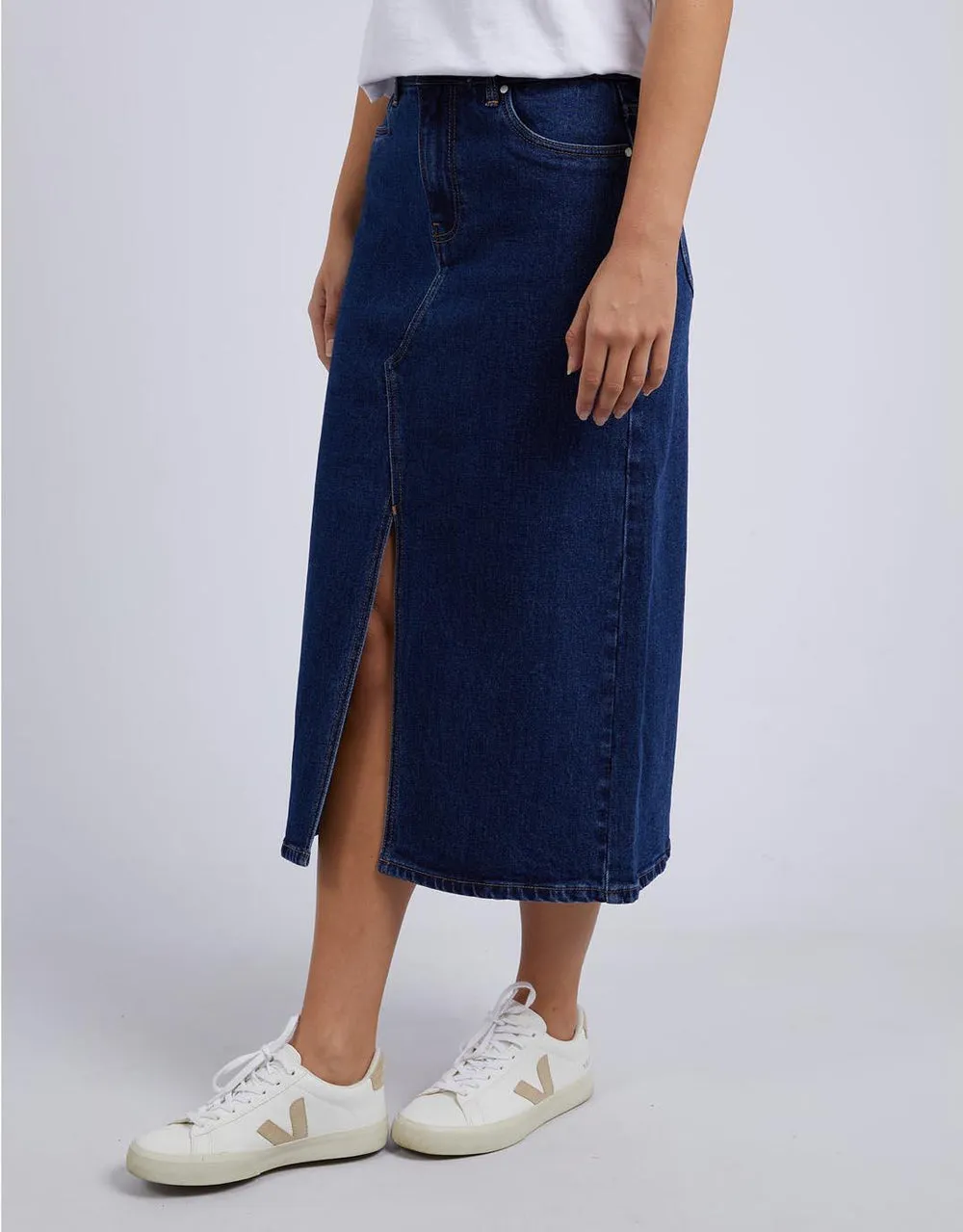 Foxwood Scout Midi Skirt Indigo Denim