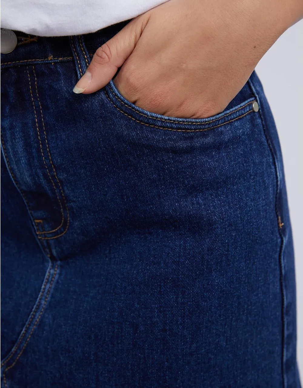 Foxwood Scout Midi Skirt Indigo Denim