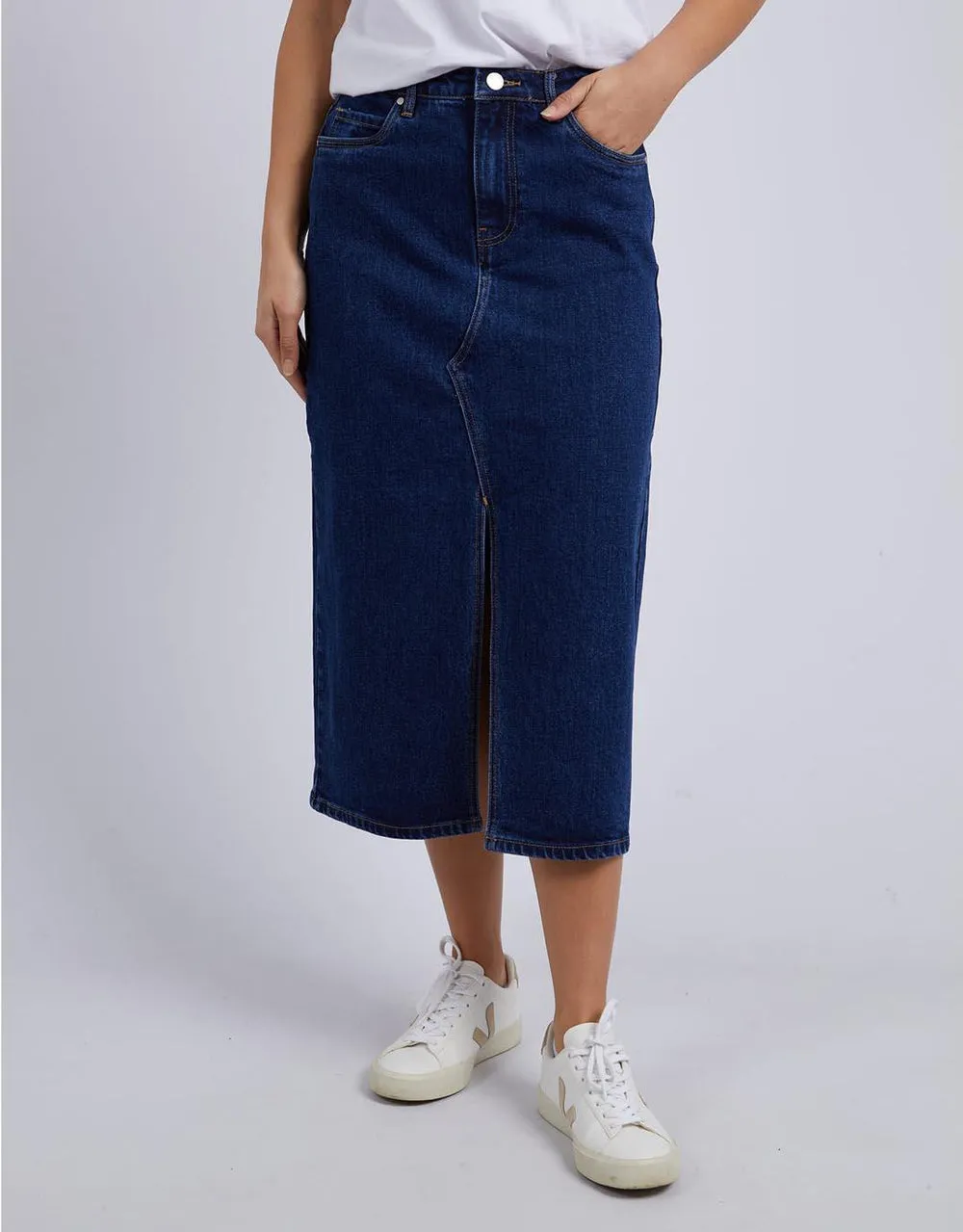 Foxwood Scout Midi Skirt Indigo Denim
