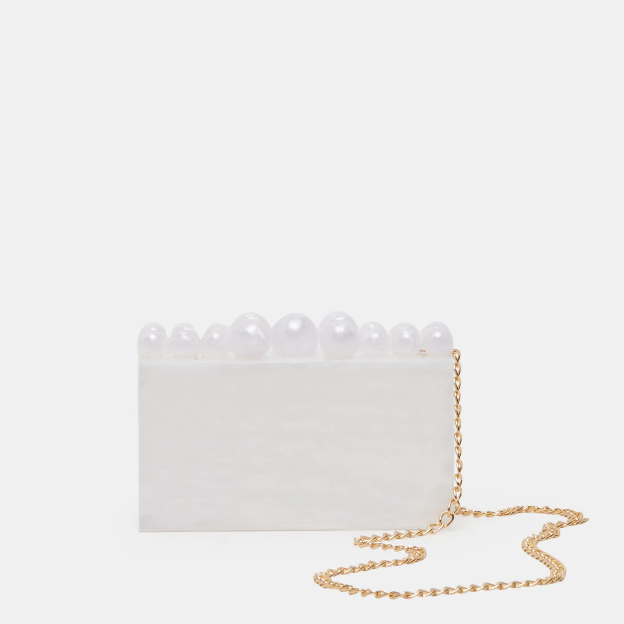 GERRY CLUTCH WHITE PEARL ACRYLIC