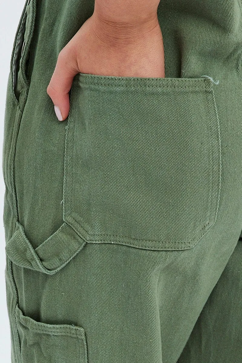 Green Denim Overall