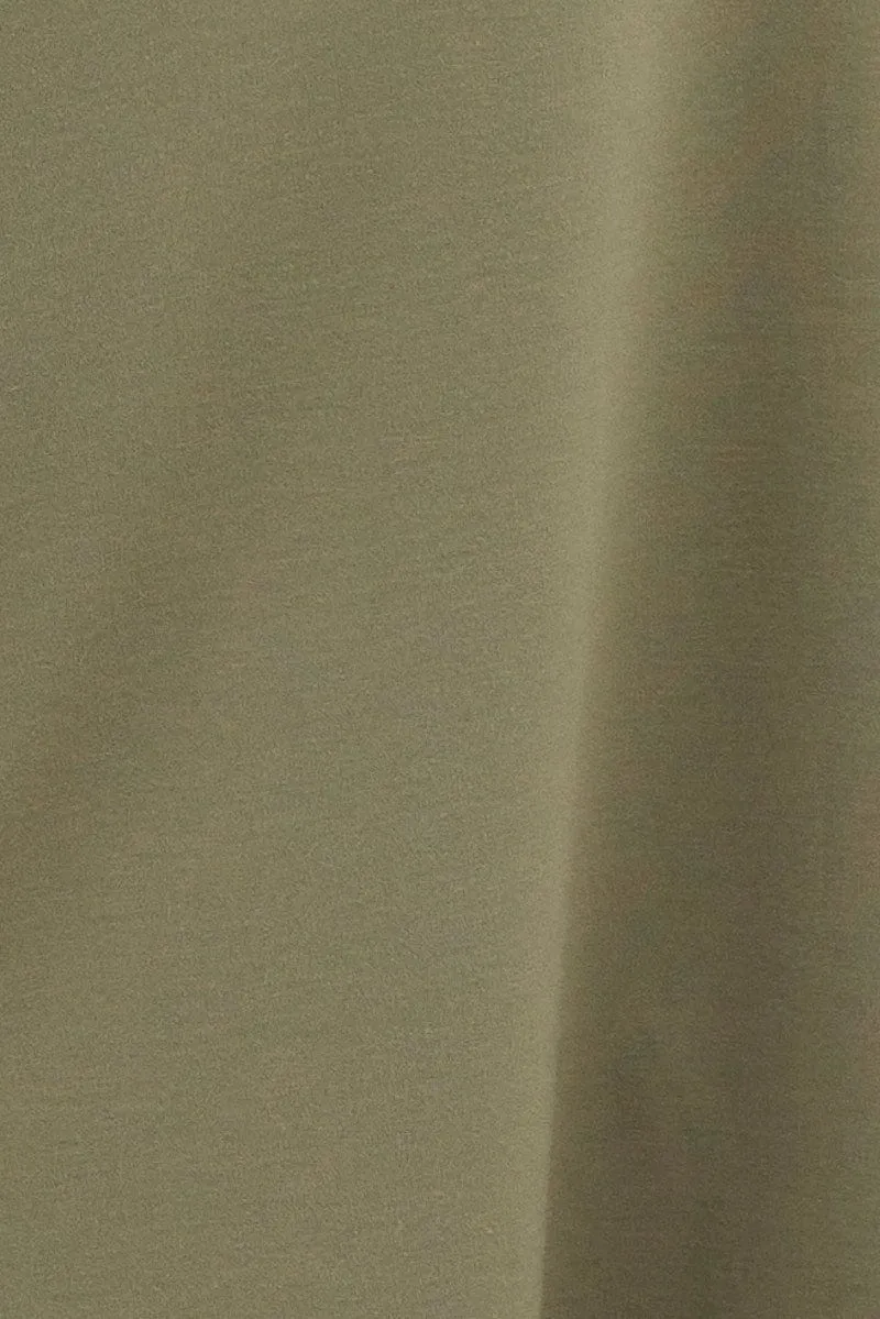 Green Maxi Skirt Low Rise Ponte