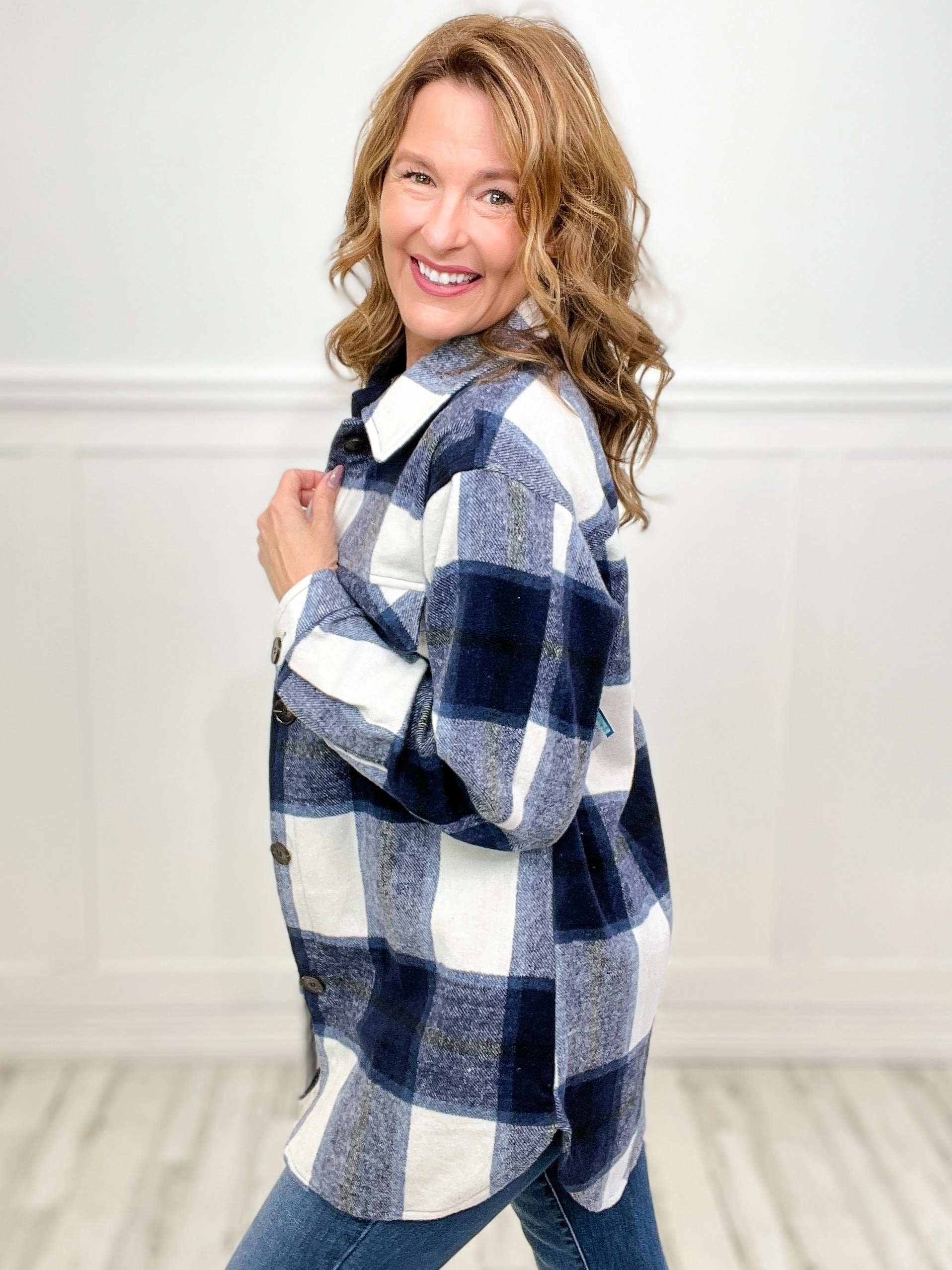 Its a New Way Plaid Button Down Top