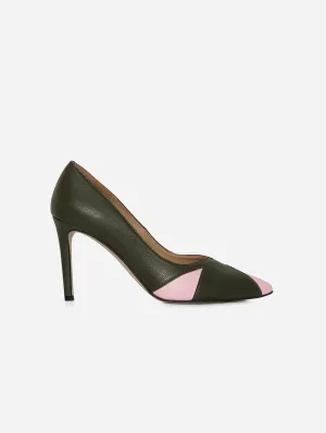 Ivo Vegan Apple & Corn Leather Heels | Green & Pink