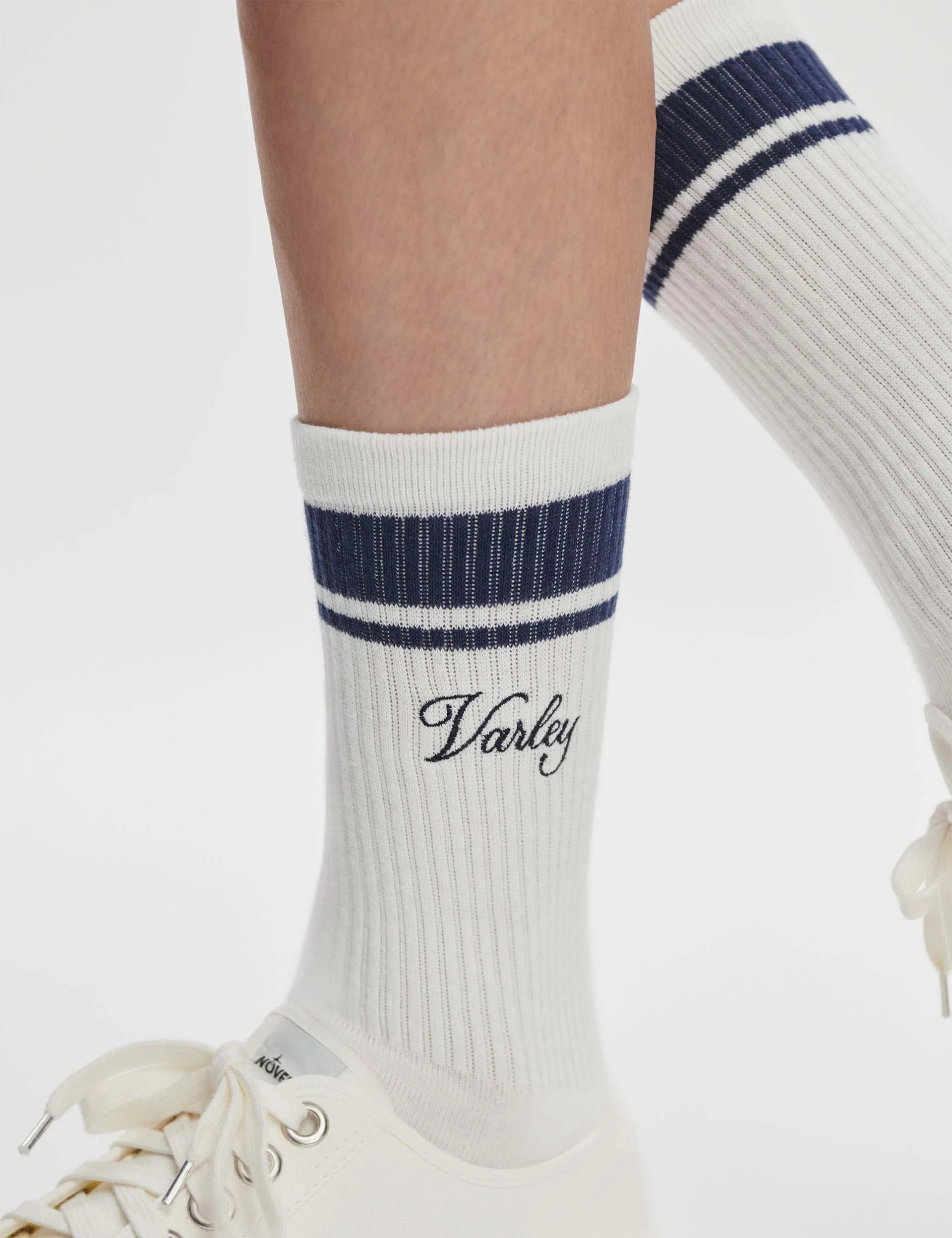 Lamar Club Stripe Sock - White/Blue Nights