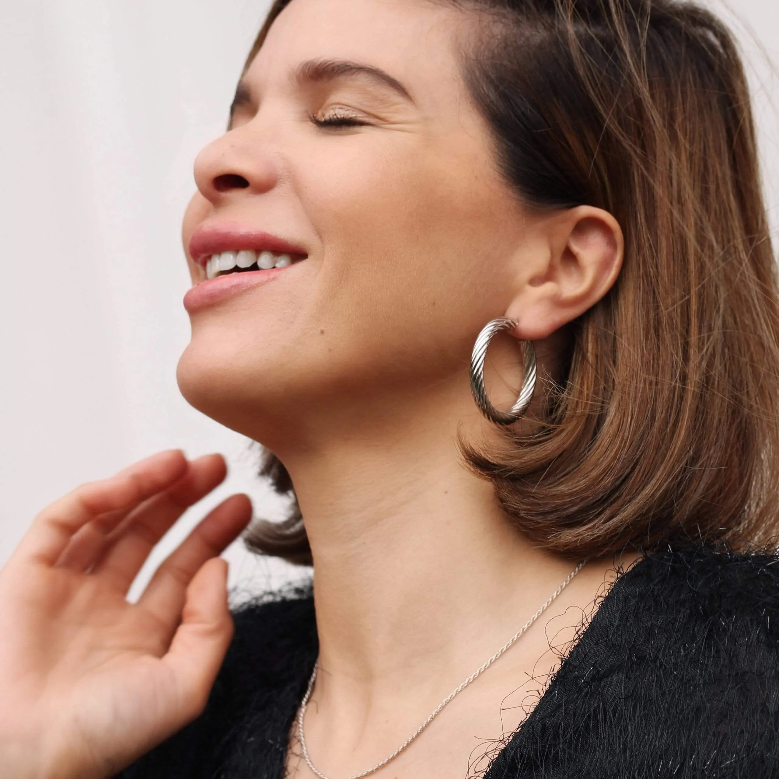 Luma Recycled 925 Sterling Silver Hoop Earrings