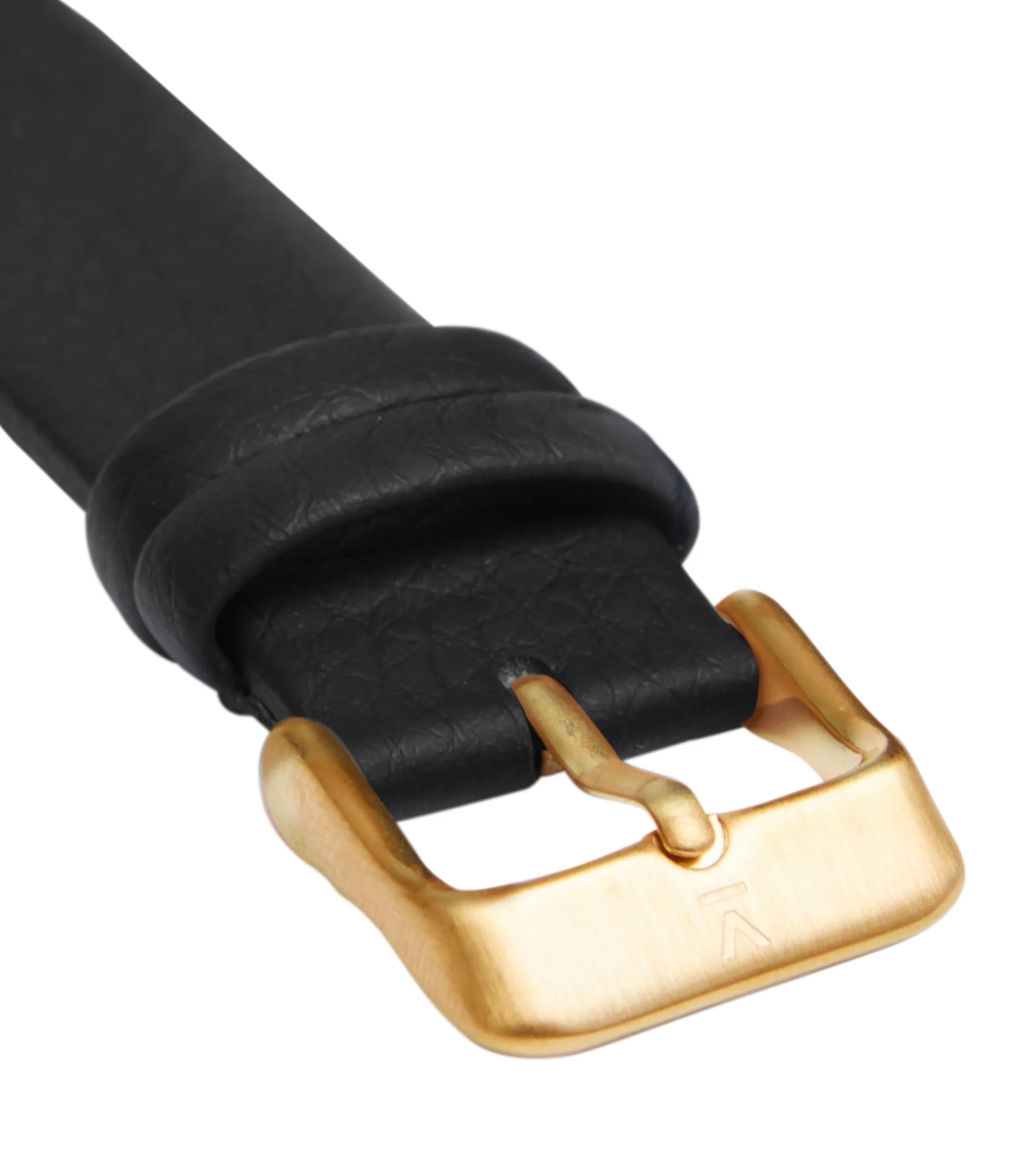 Lyka Gold and Black Watch with Grey Face | Black Vegan Leather Strap