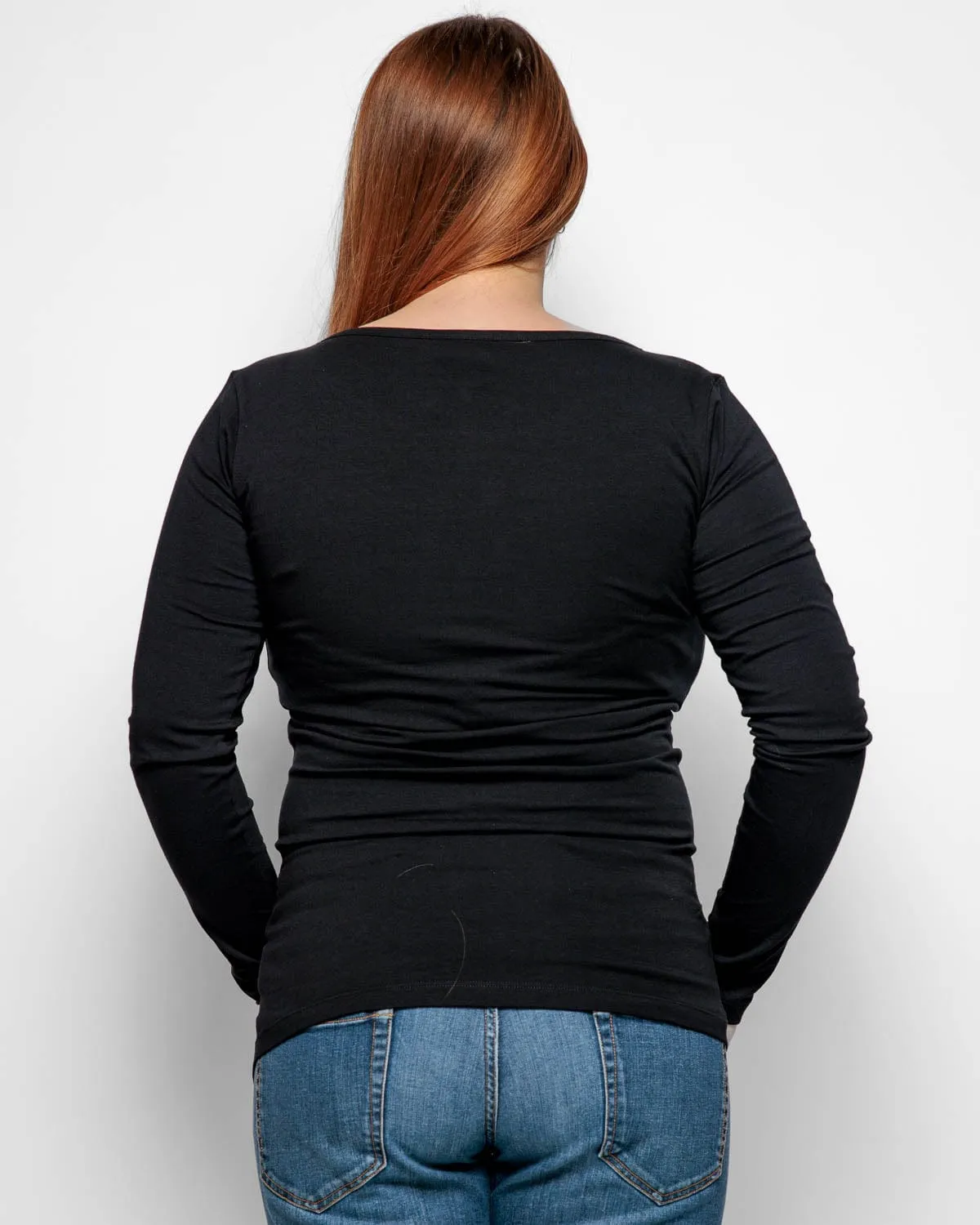 Maternity Cotton Long Sleeve Top | Black