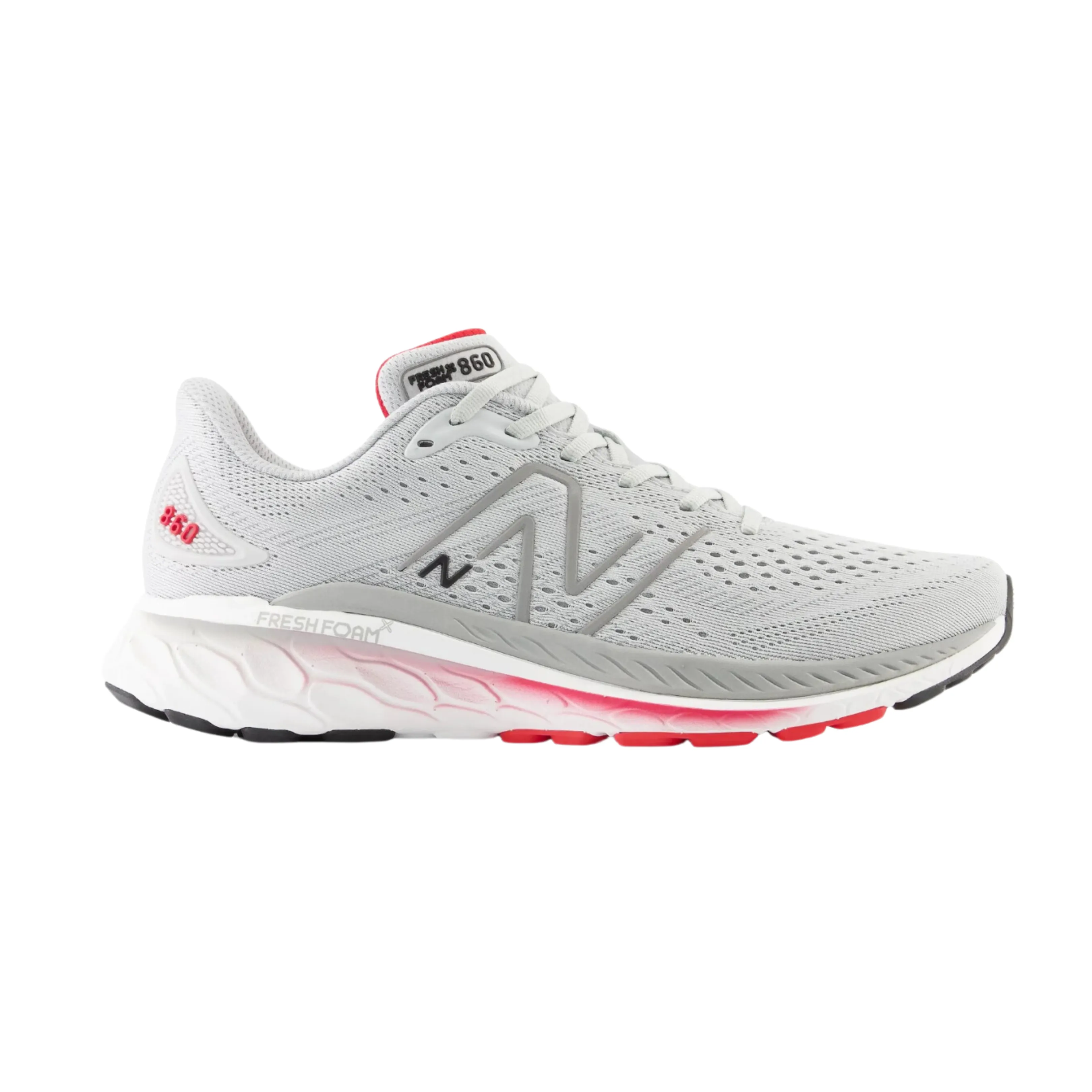 Men's Fresh Foam x 860v13 - Light Aluminum with True Red and Black (D Width)