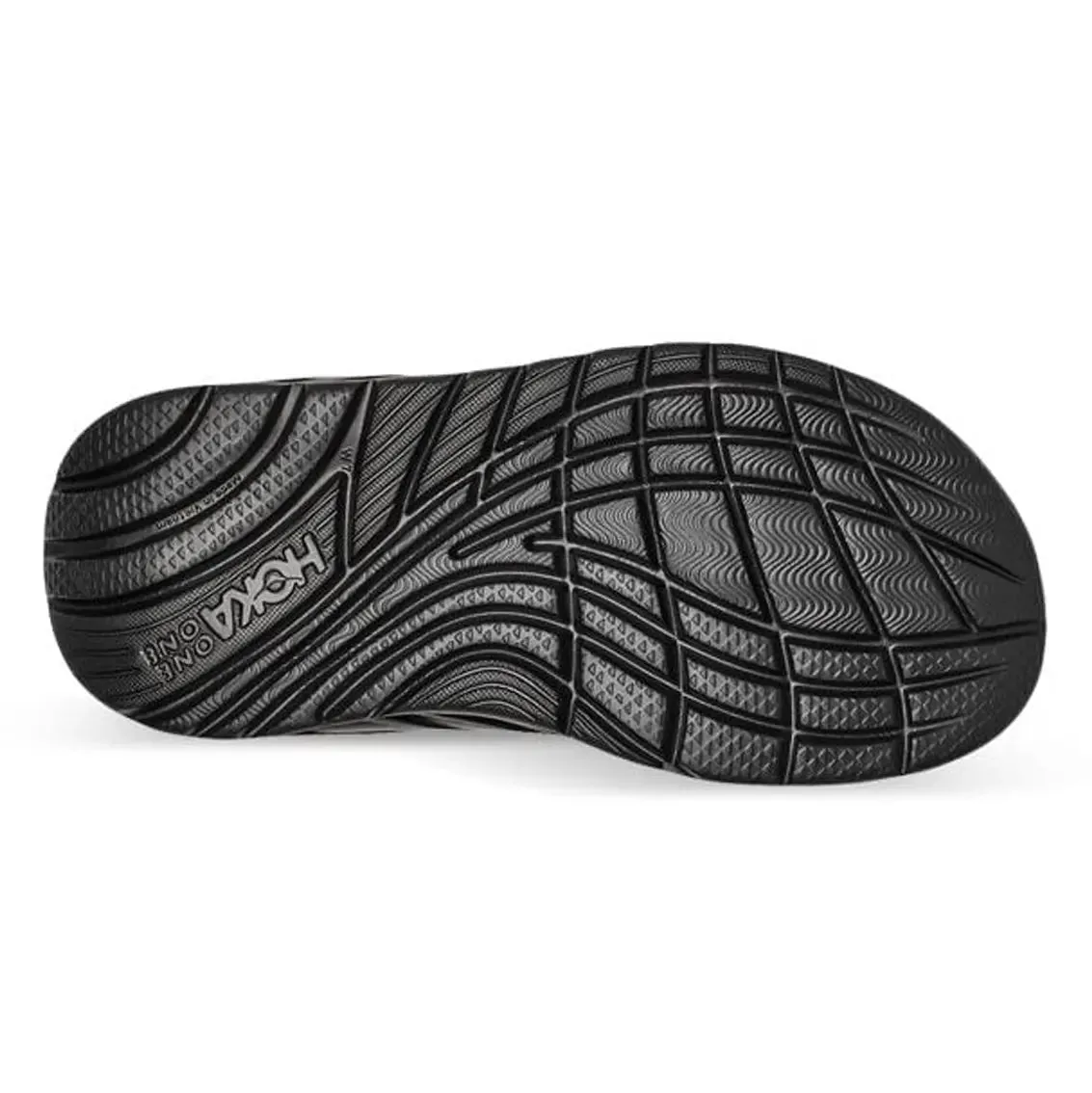 Mens HOKA Ora Recovery Flip - Black / Dark Gull Gray