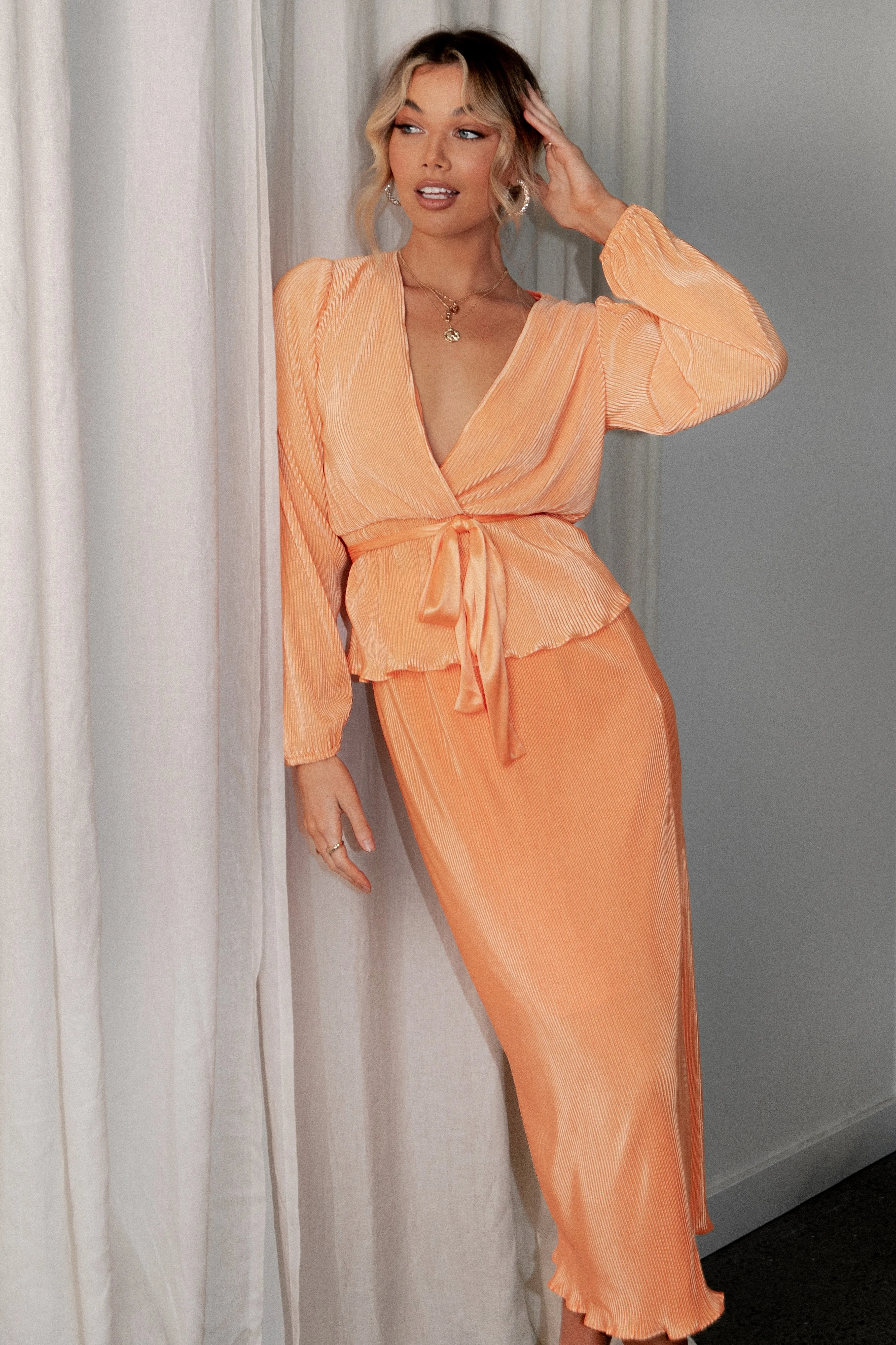 Minelli Pleat Top - Orange