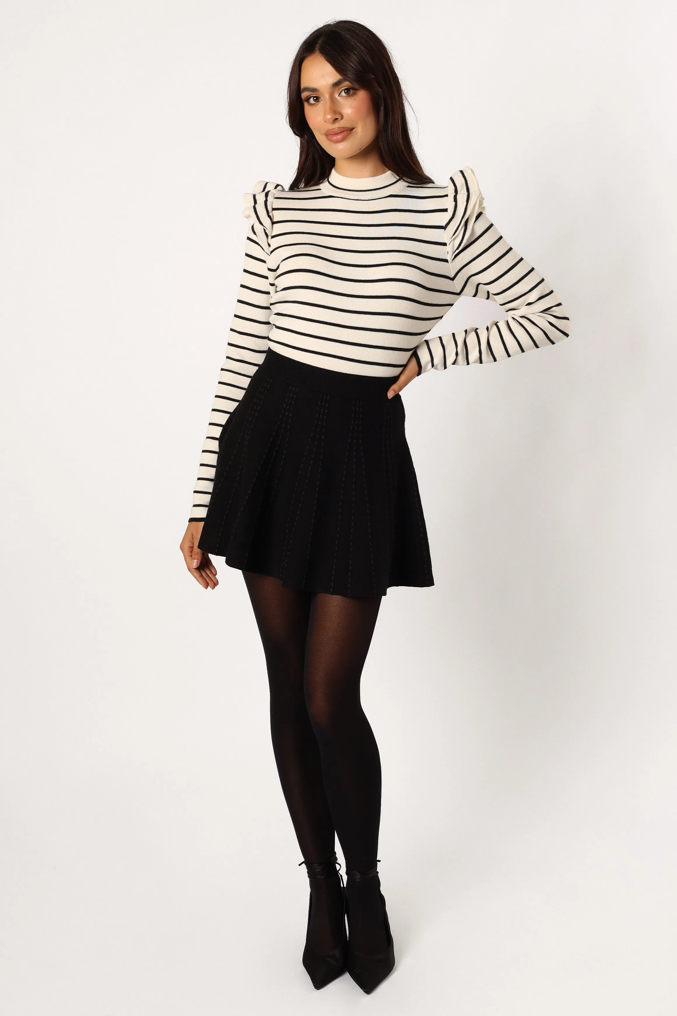 Mockie Long Sleeve Bodysuit - Black White