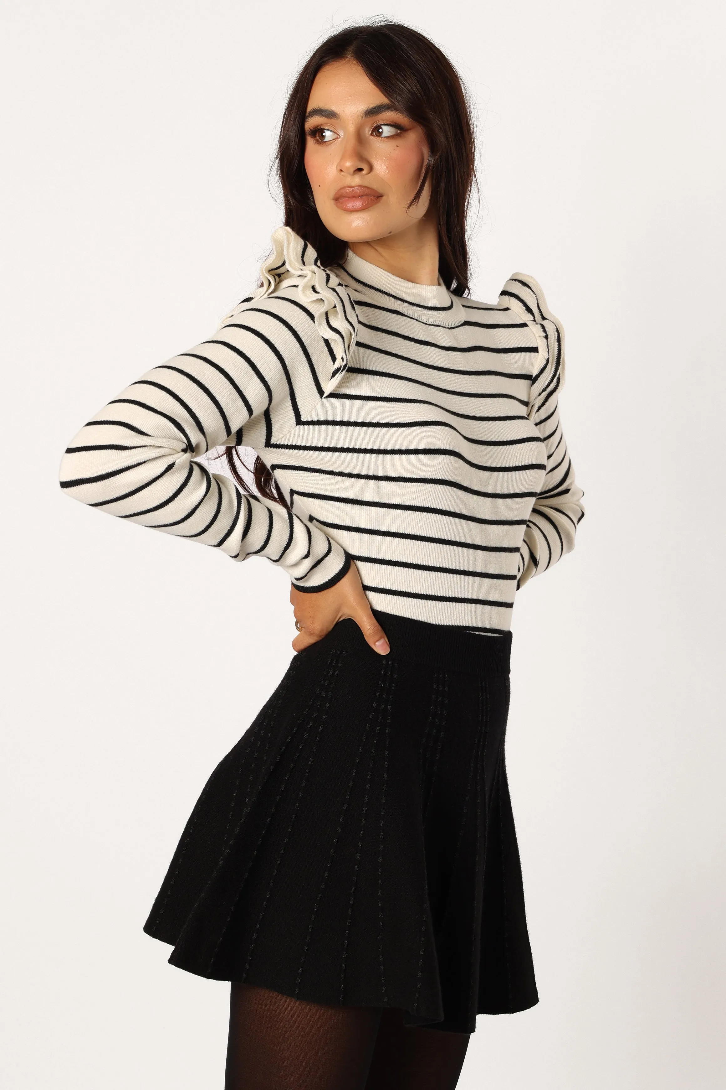 Mockie Long Sleeve Bodysuit - Black White