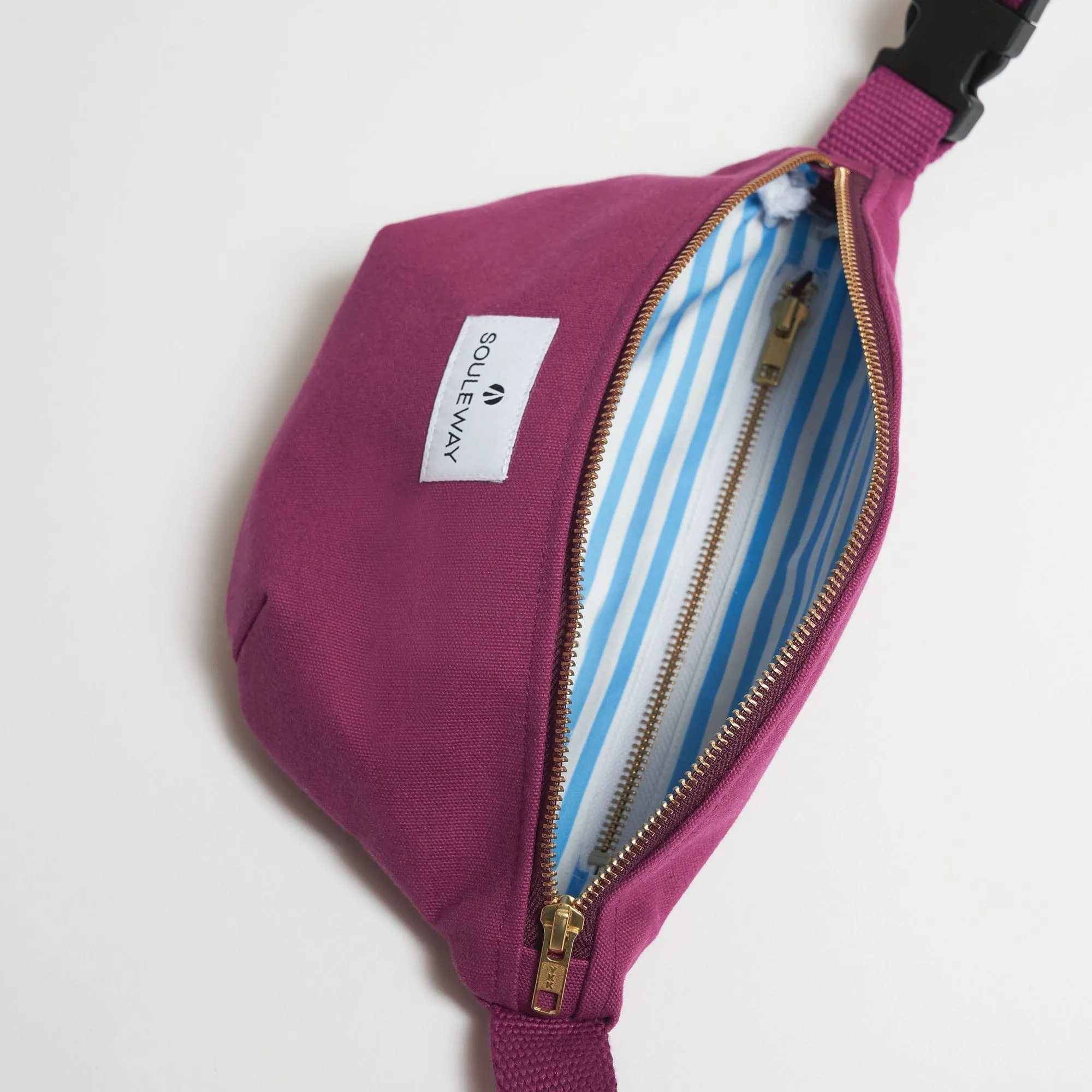 Natural Cotton Canvas Bum Bag | Bordeaux Red