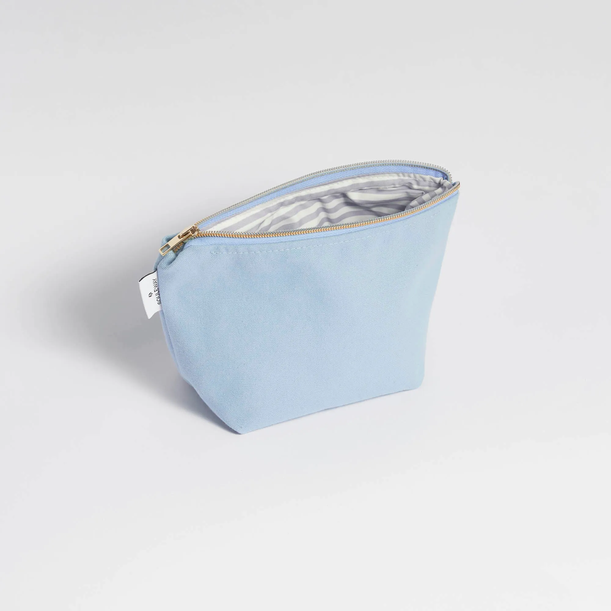 Natural Cotton Canvas Cosmetic Bag | Dusty Blue