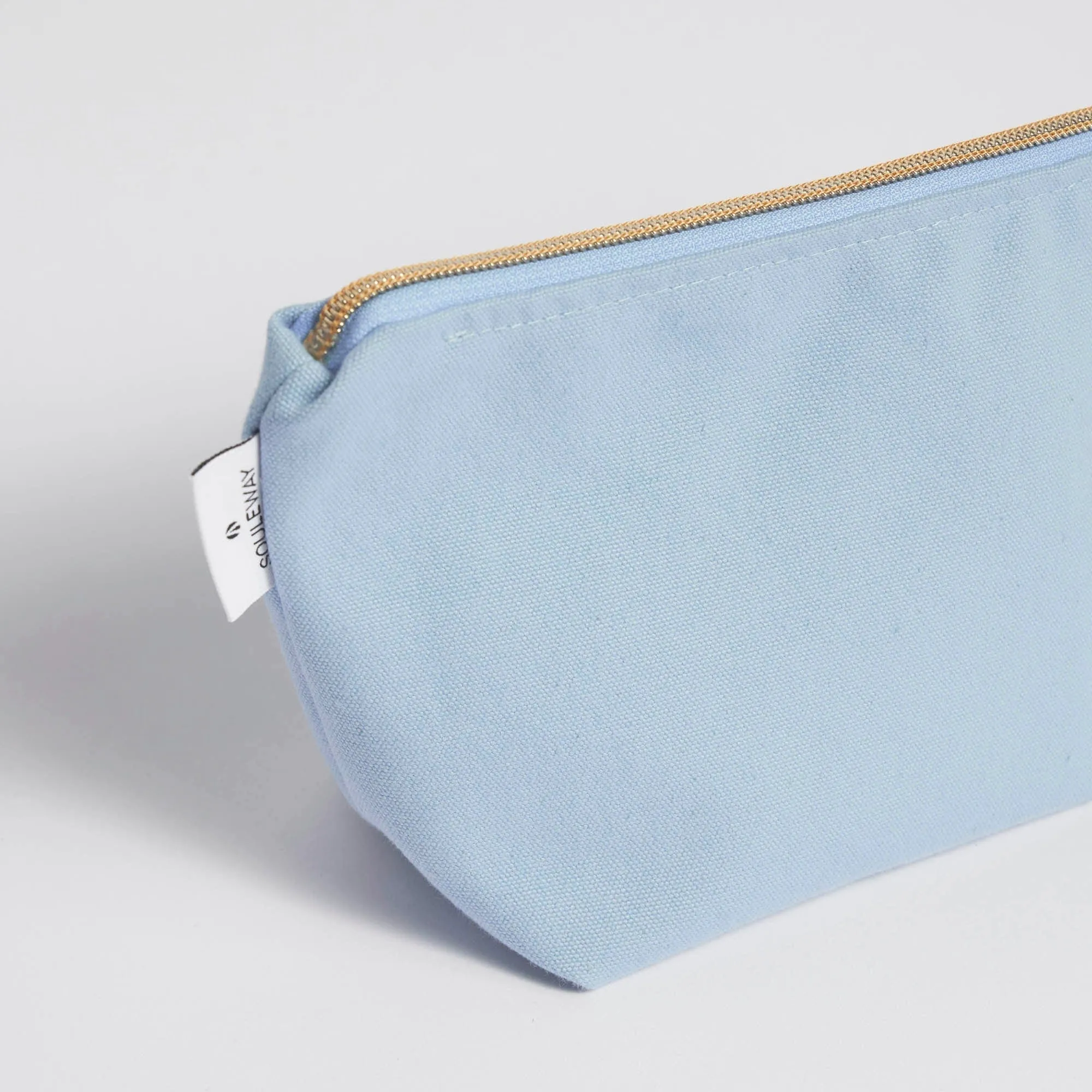 Natural Cotton Canvas Cosmetic Bag | Dusty Blue