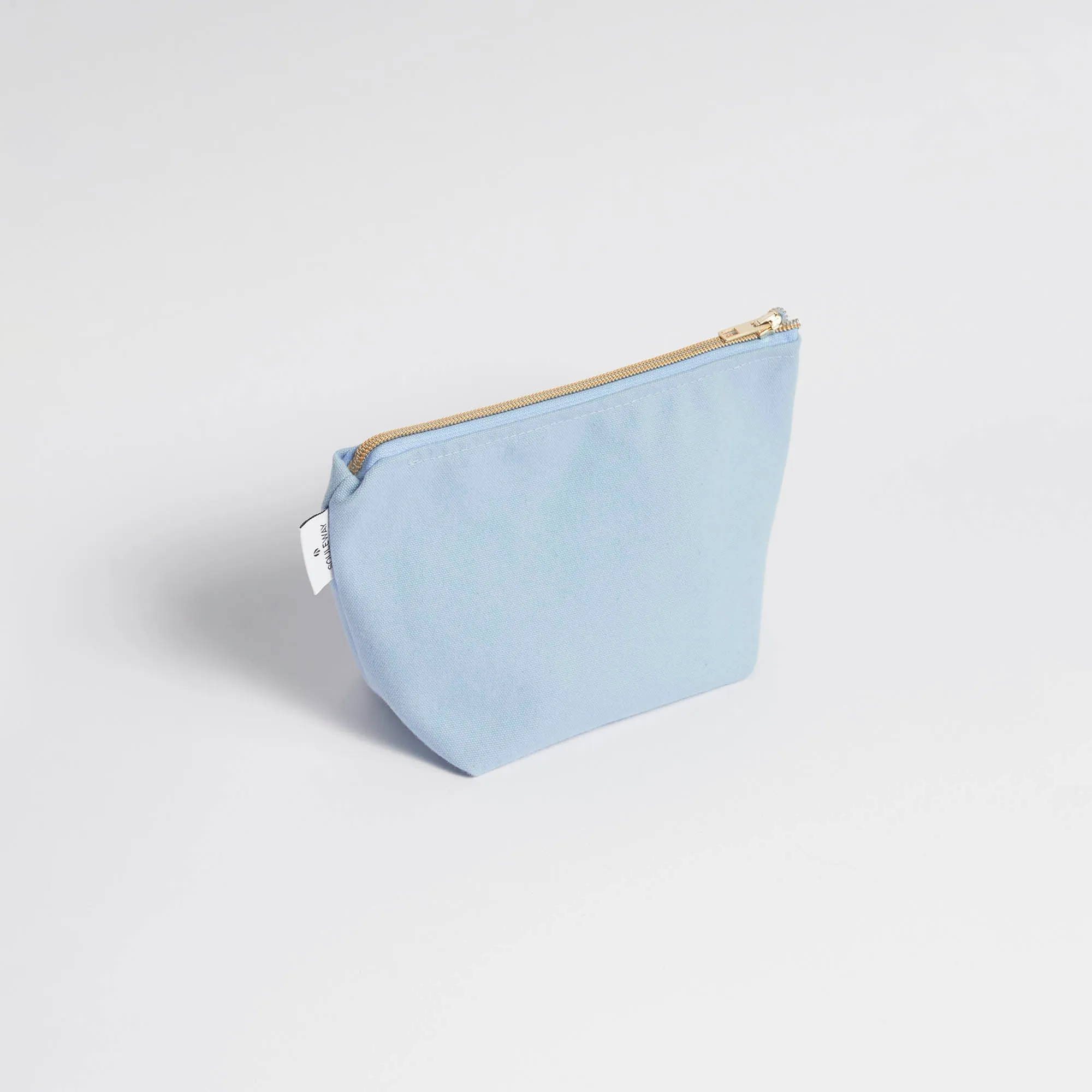 Natural Cotton Canvas Cosmetic Bag | Dusty Blue