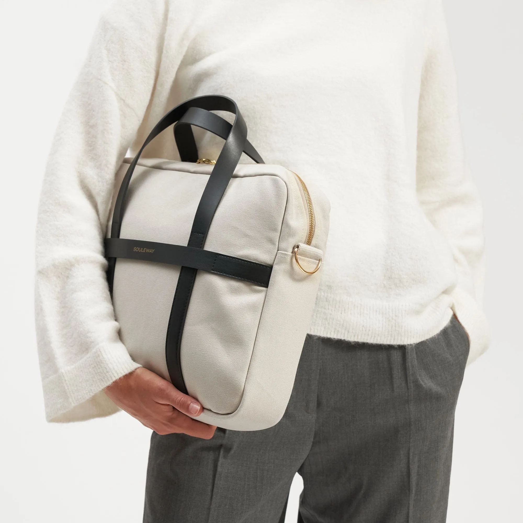 Natural Cotton Canvas Laptop Bag | Desert Sand