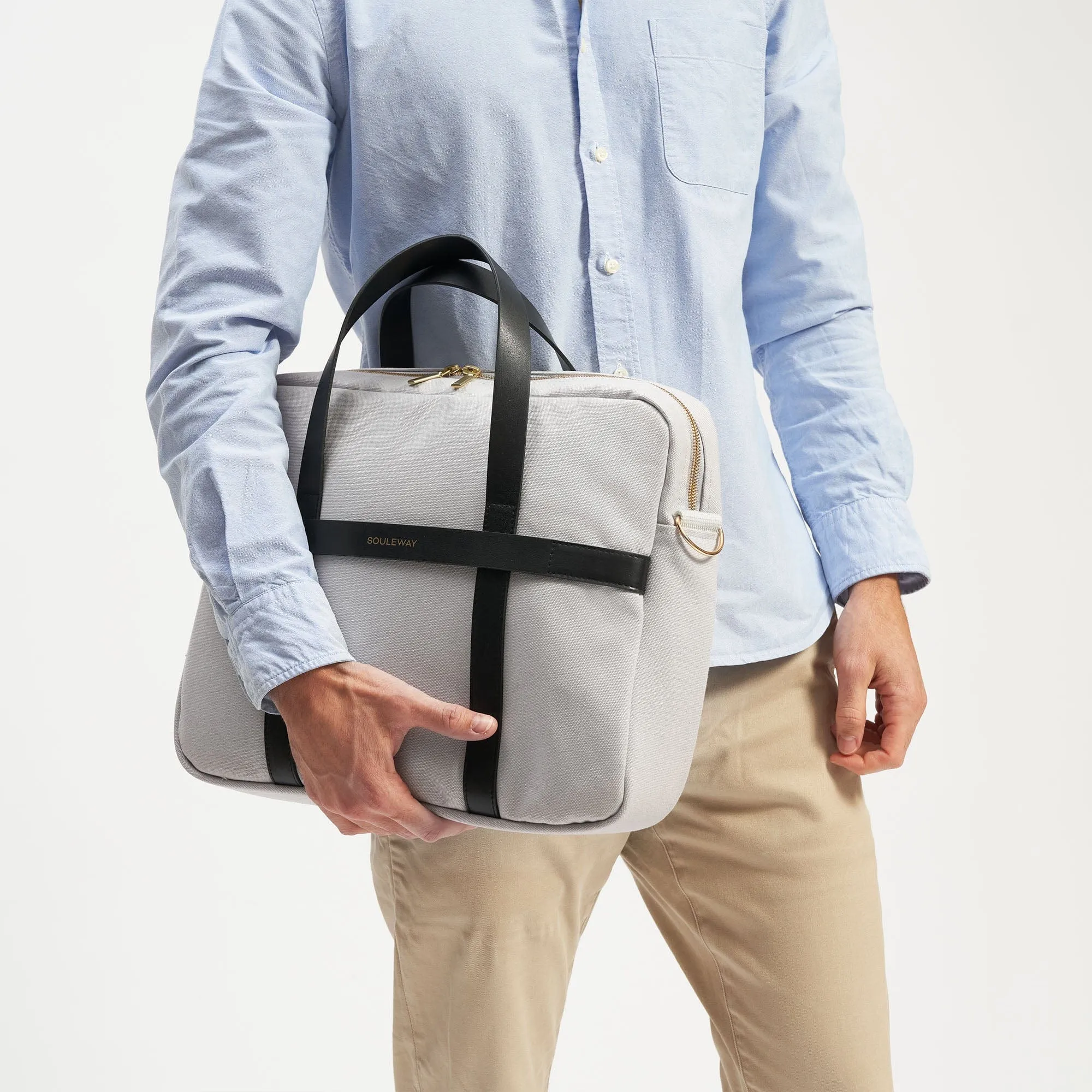 Natural Cotton Canvas Laptop Bag | Dust Grey